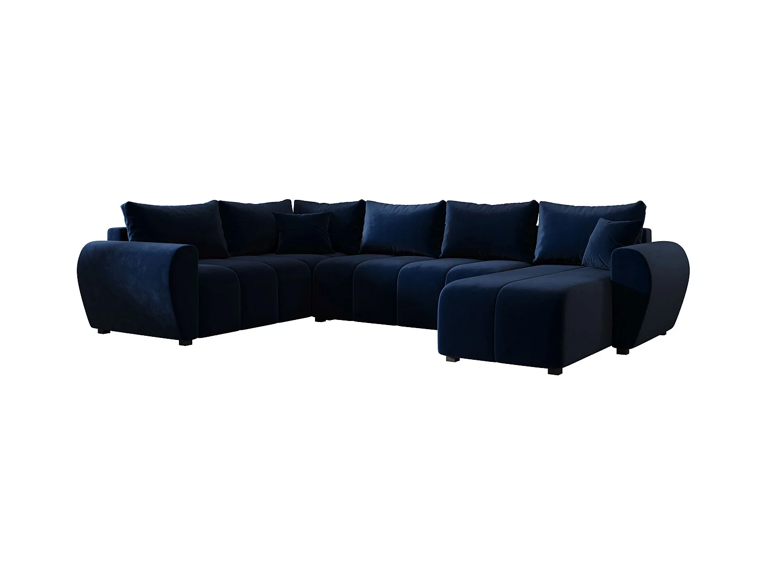 BEDANTE canapé panoramique MOLISA U PLUS Itaka 11 gauche bleu foncé avec fonction de couchage canapé en forme de U