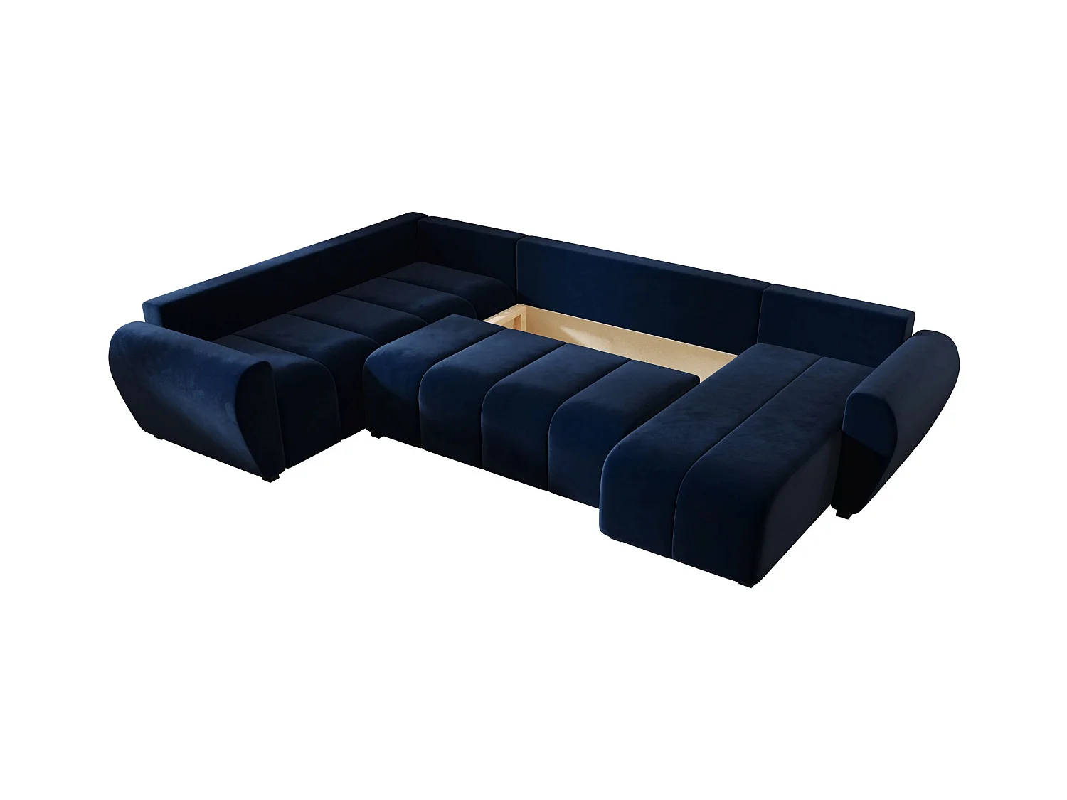 BEDANTE canapé panoramique MOLISA U PLUS Itaka 11 gauche bleu foncé avec fonction de couchage canapé en forme de U