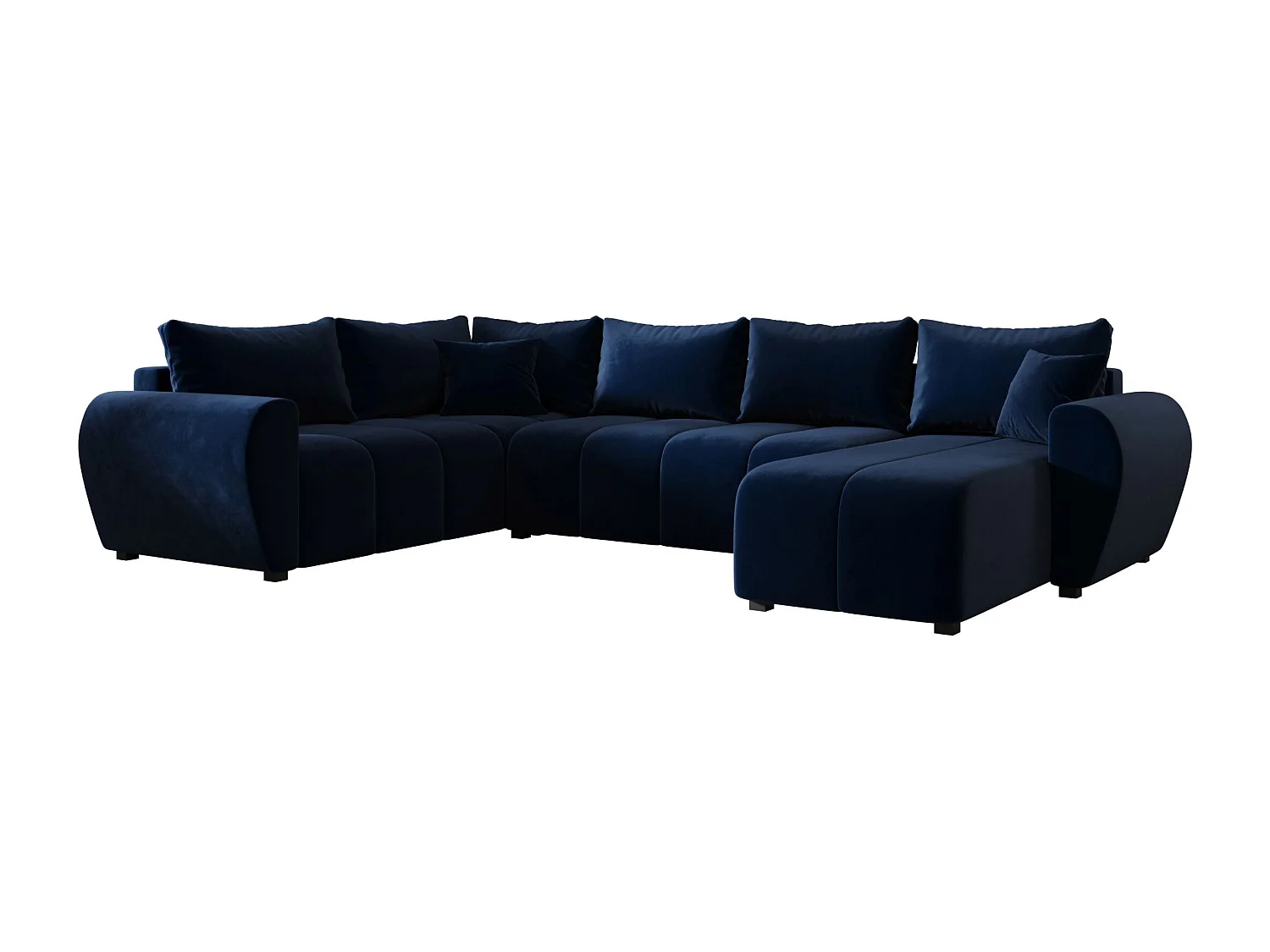 BEDANTE canapé panoramique MOLISA U PLUS Itaka 11 gauche bleu foncé avec fonction de couchage canapé en forme de U