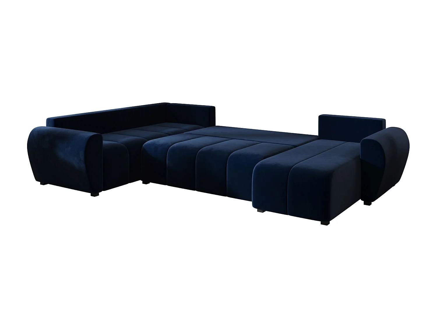 BEDANTE canapé panoramique MOLISA U PLUS Itaka 11 gauche bleu foncé avec fonction de couchage canapé en forme de U