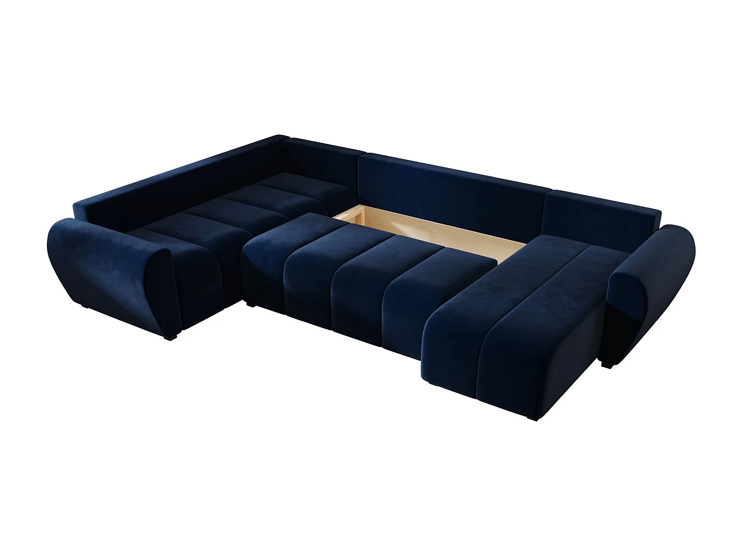 BEDANTE canapé panoramique MOLISA U PLUS Itaka 11 gauche bleu foncé avec fonction de couchage canapé en forme de U