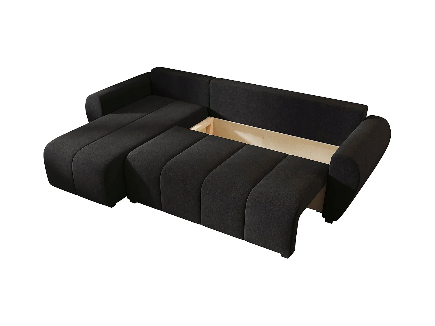 BEDANTE canapé d'angle MOLISA L Cosmic 100 gauche noir avec fonction de couchage canapé en forme de L