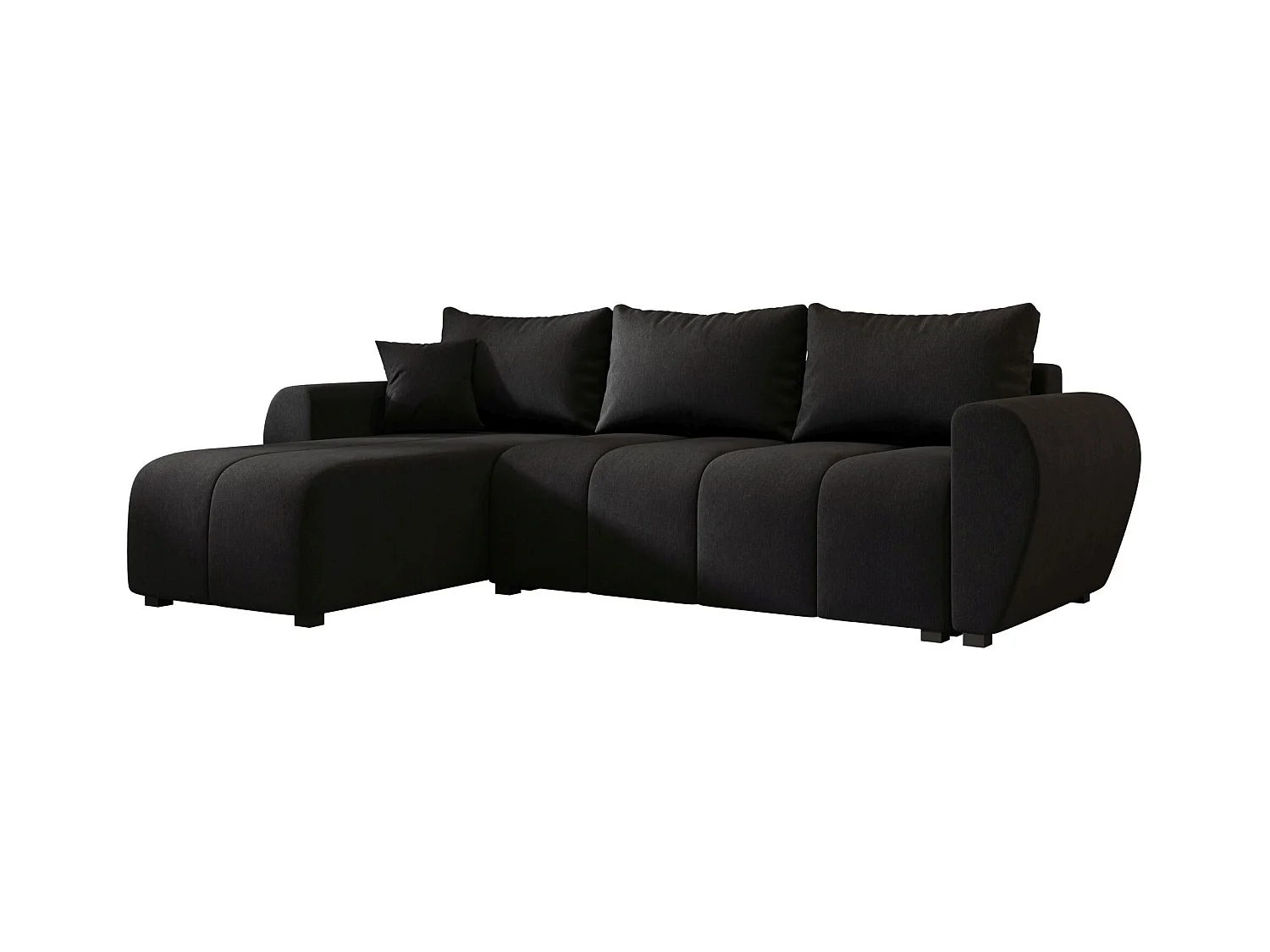 BEDANTE canapé d'angle MOLISA L Cosmic 100 gauche noir avec fonction de couchage canapé en forme de L