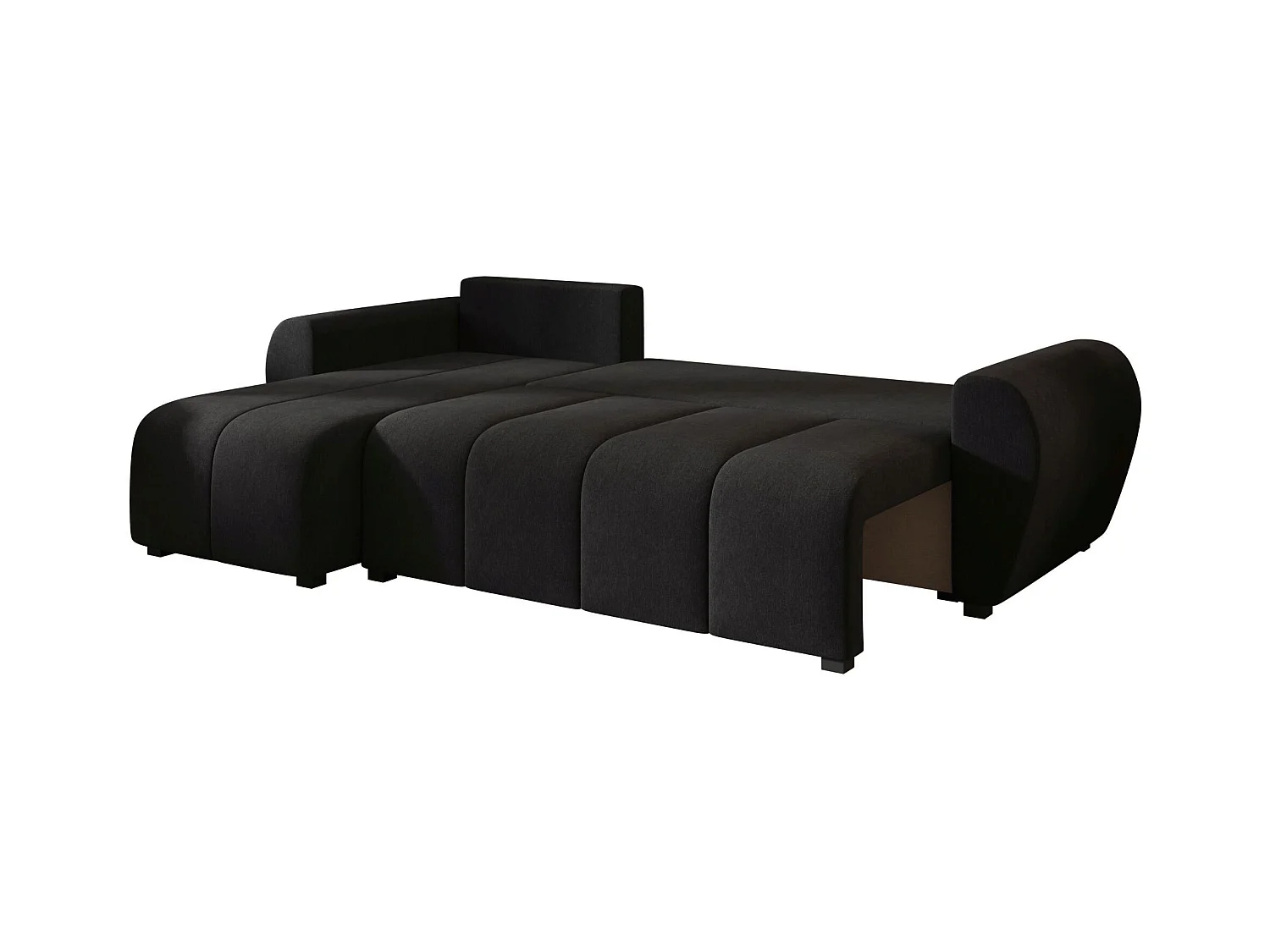 BEDANTE canapé d'angle MOLISA L Cosmic 100 gauche noir avec fonction de couchage canapé en forme de L
