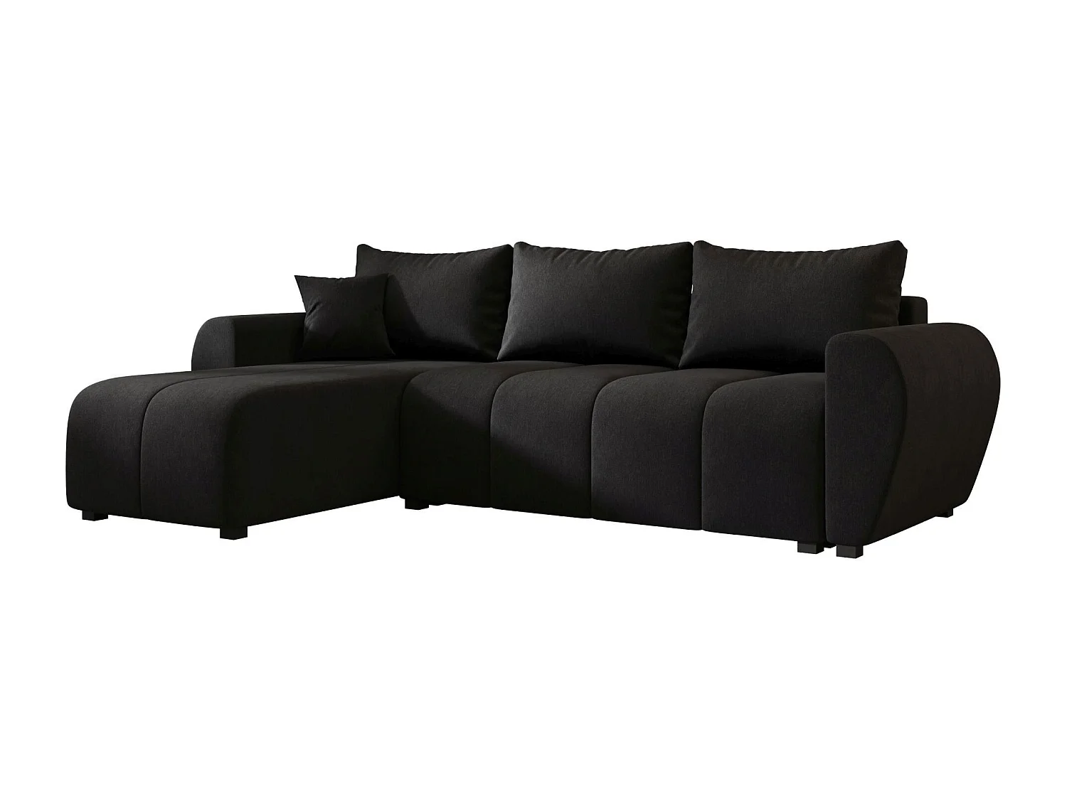 BEDANTE canapé d'angle MOLISA L Cosmic 100 gauche noir avec fonction de couchage canapé en forme de L