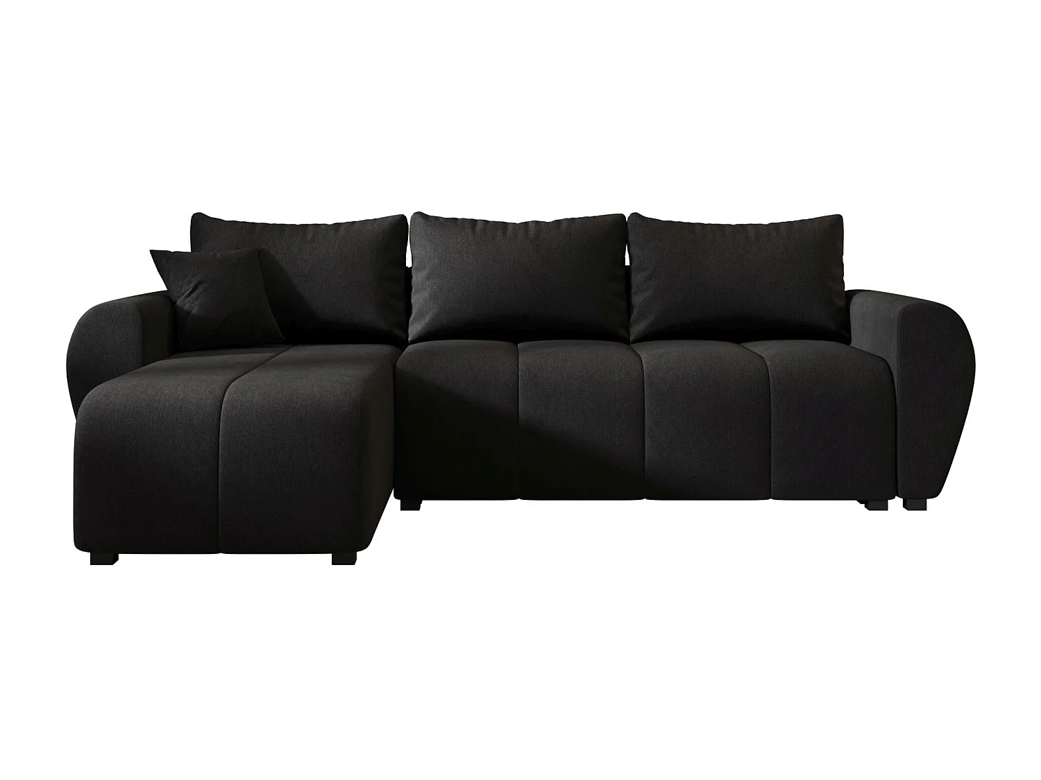 BEDANTE canapé d'angle MOLISA L Cosmic 100 gauche noir avec fonction de couchage canapé en forme de L