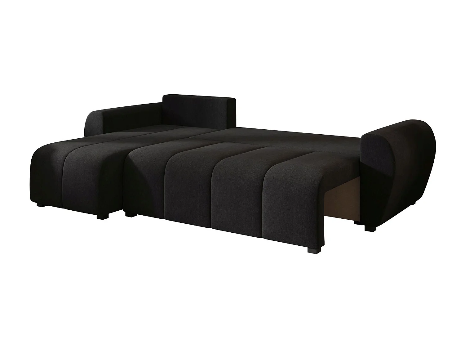 BEDANTE canapé d'angle MOLISA L Cosmic 100 gauche noir avec fonction de couchage canapé en forme de L