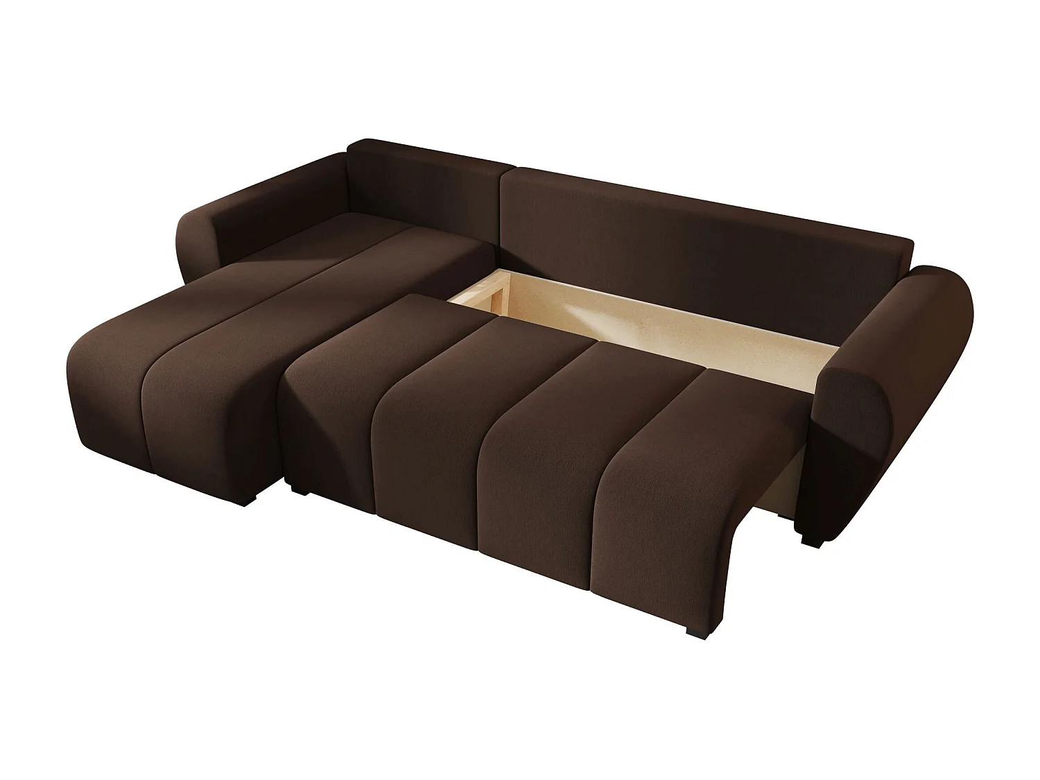 BEDANTE canapé d'angle MOLISA L Cosmic 800 gauche marron avec fonction de couchage canapé en forme de L