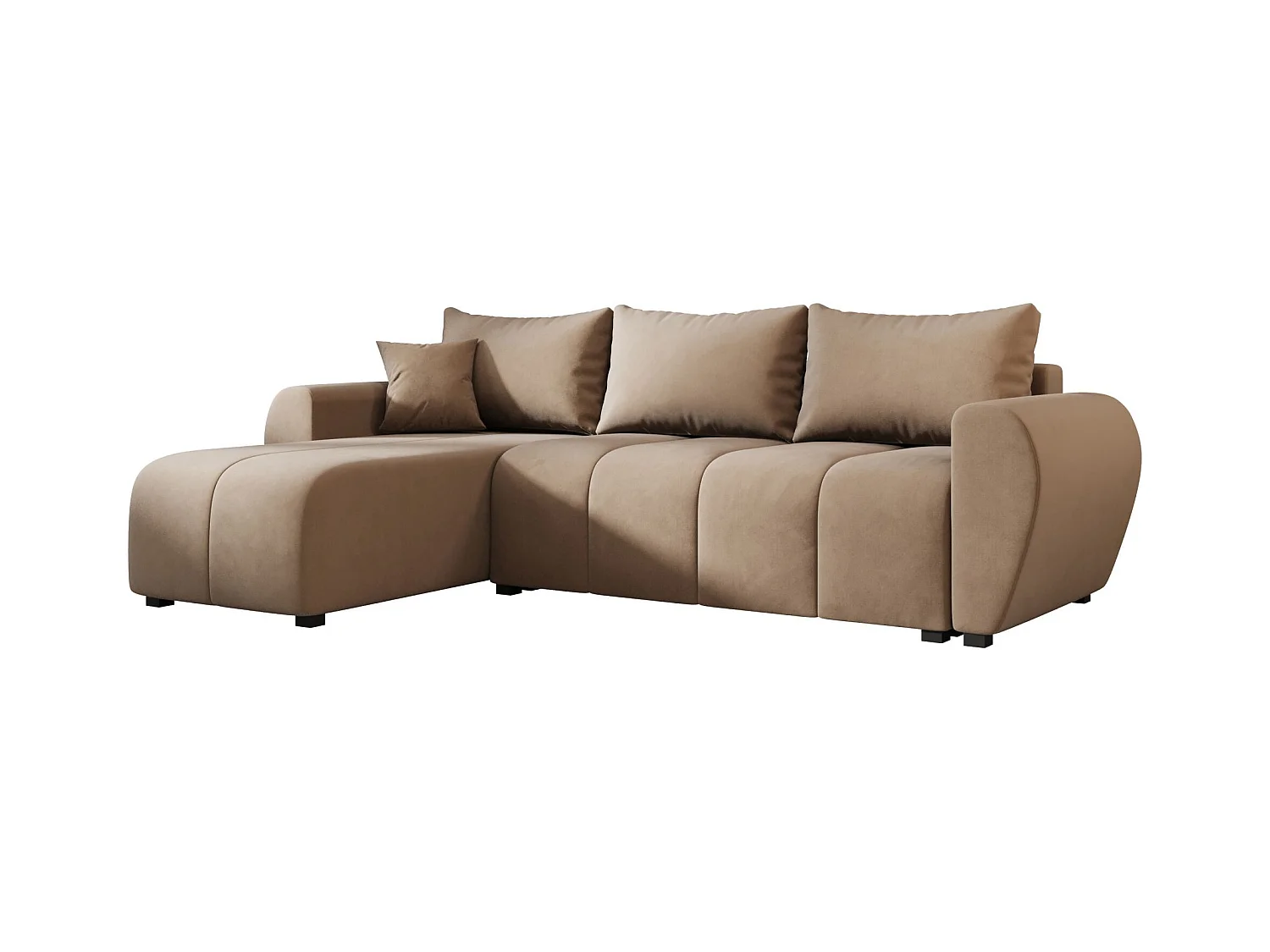 BEDANTE canapé d'angle MOLISA L Itaka 48 gauche marron avec fonction de couchage canapé en forme de L