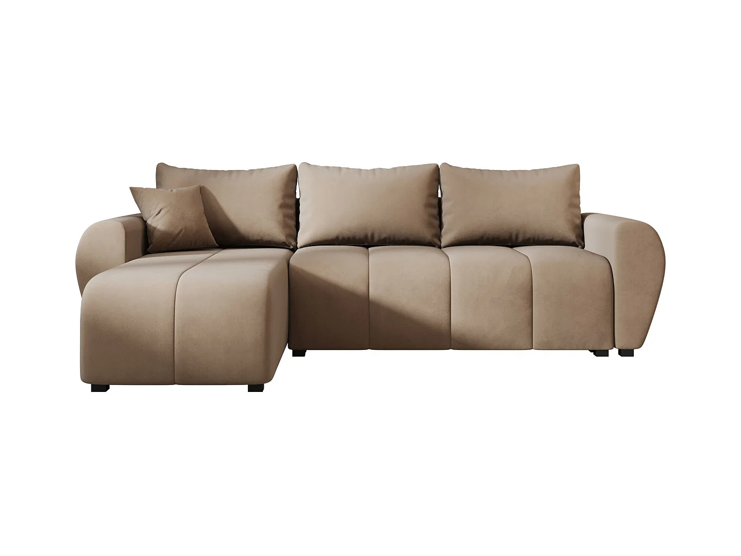 BEDANTE canapé d'angle MOLISA L Itaka 48 gauche marron avec fonction de couchage canapé en forme de L