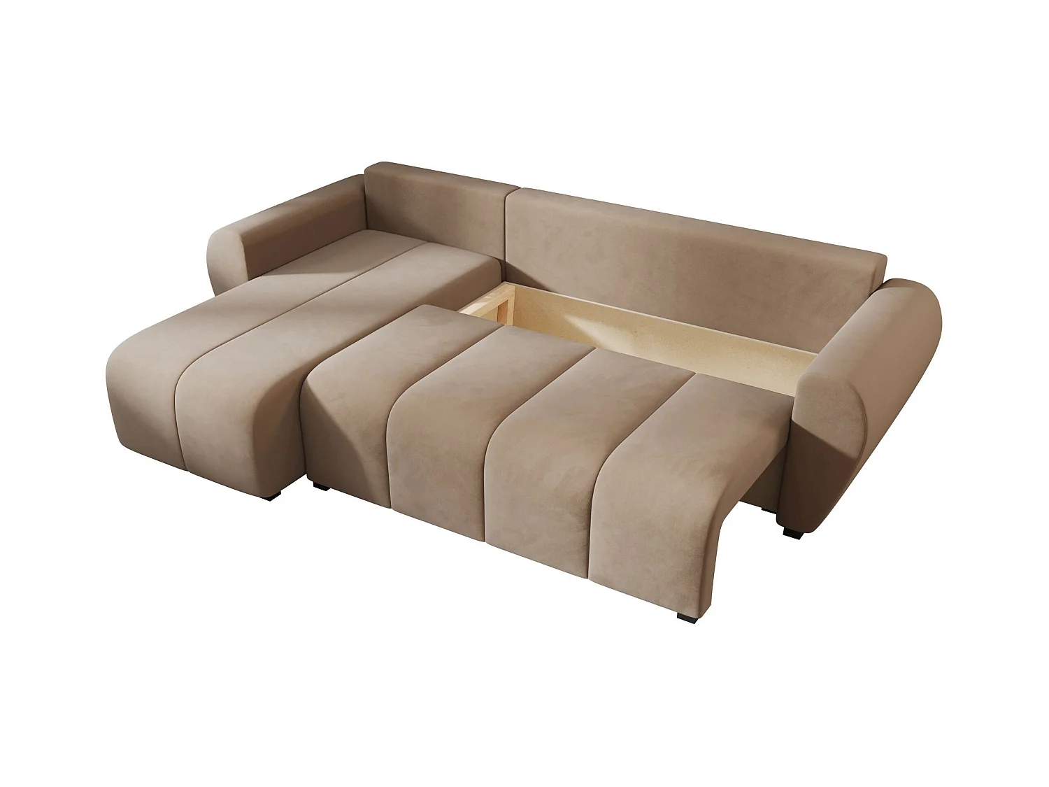 BEDANTE canapé d'angle MOLISA L Itaka 48 gauche marron avec fonction de couchage canapé en forme de L