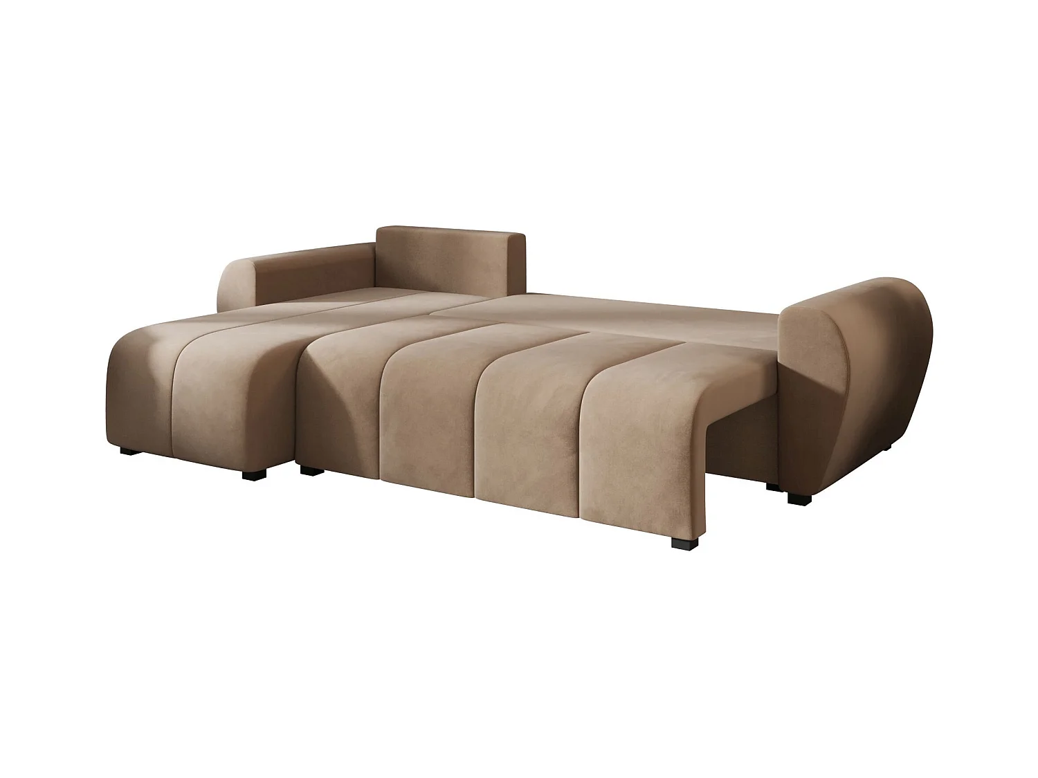 BEDANTE canapé d'angle MOLISA L Itaka 48 gauche marron avec fonction de couchage canapé en forme de L