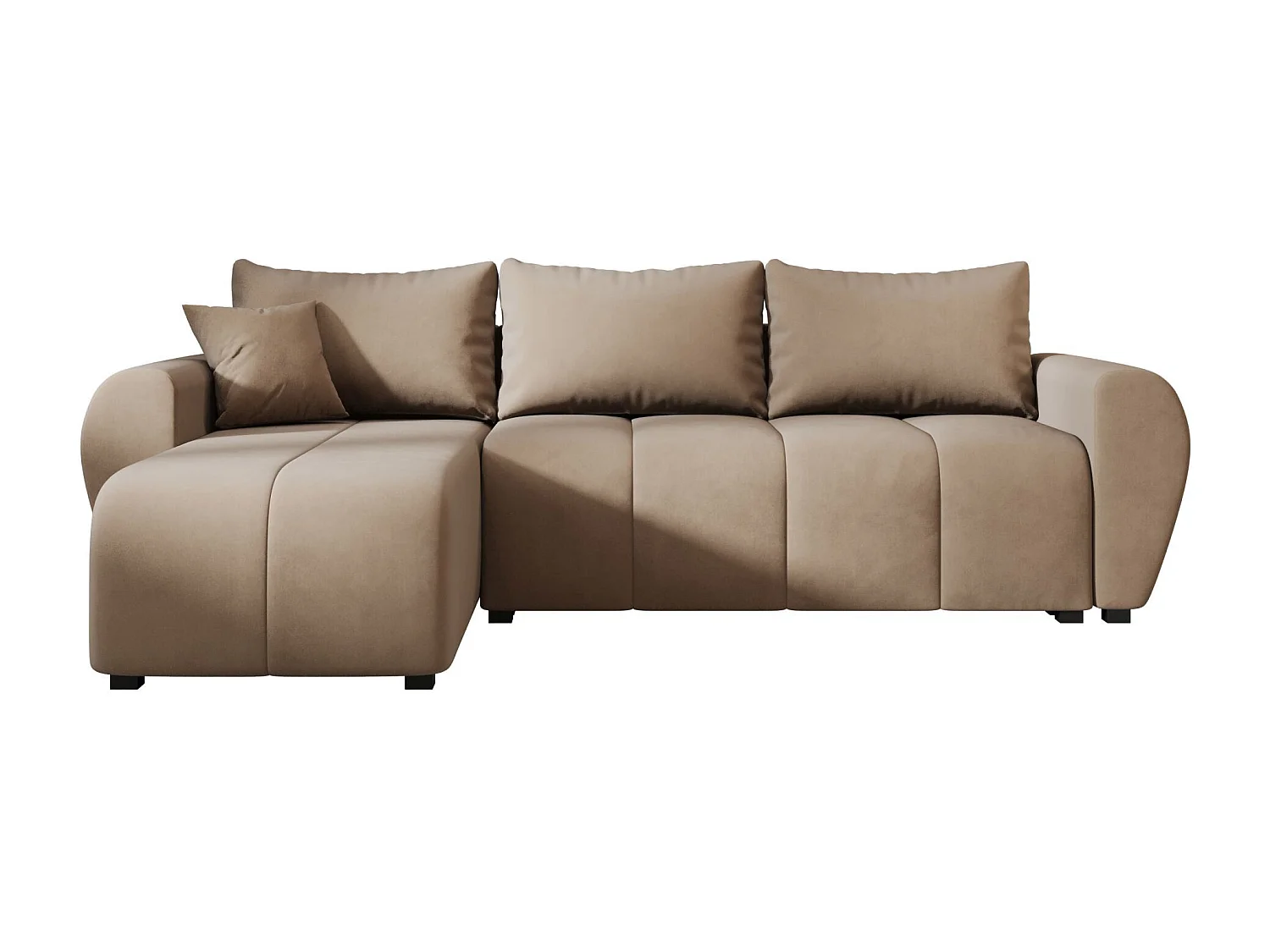 BEDANTE canapé d'angle MOLISA L Itaka 48 gauche marron avec fonction de couchage canapé en forme de L