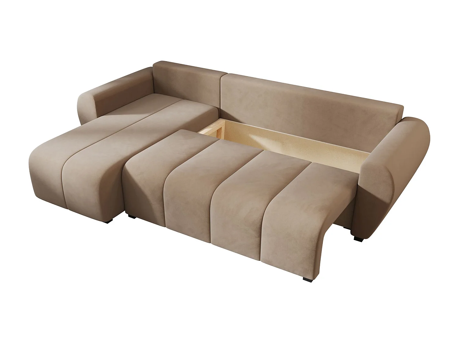 BEDANTE canapé d'angle MOLISA L Itaka 48 gauche marron avec fonction de couchage canapé en forme de L