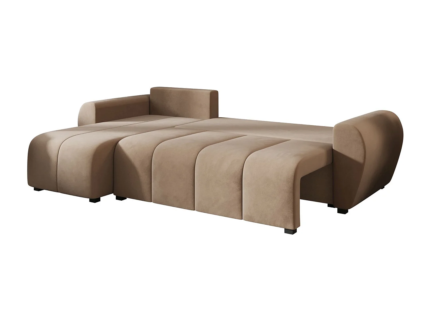 BEDANTE canapé d'angle MOLISA L Itaka 48 gauche marron avec fonction de couchage canapé en forme de L