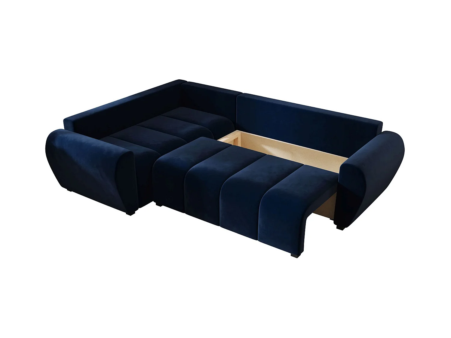 BEDANTE canapé d’angle MOLISA L PLUS Itaka 11 gauche bleu foncé avec fonction de couchage canapé en forme de L