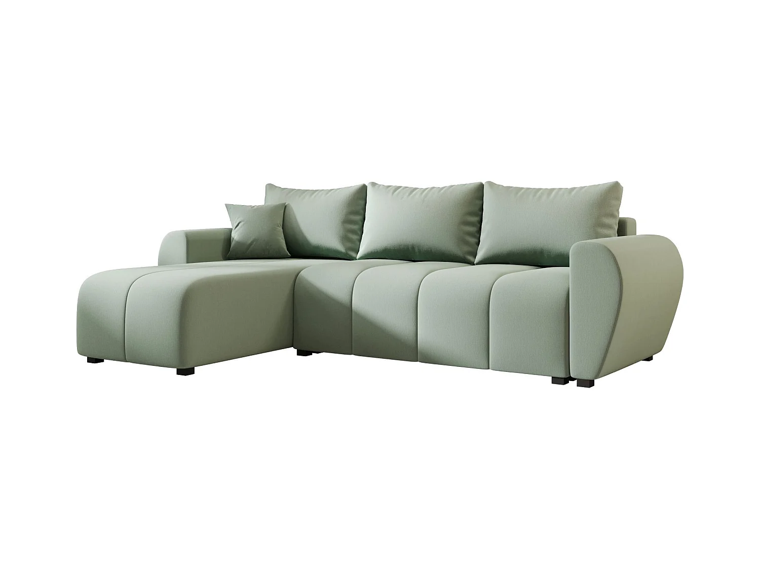 BEDANTE canapé d'angle MOLISA L Cosmic 16 gauche vert clair avec fonction de couchage canapé en forme de L