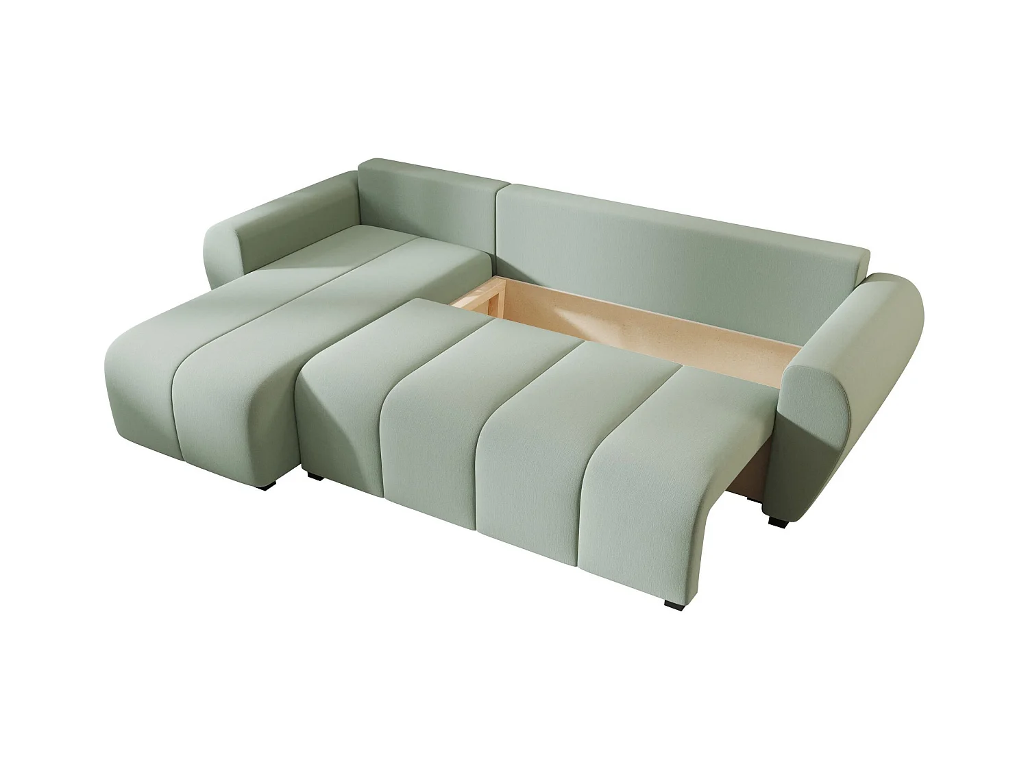 BEDANTE canapé d'angle MOLISA L Cosmic 16 gauche vert clair avec fonction de couchage canapé en forme de L