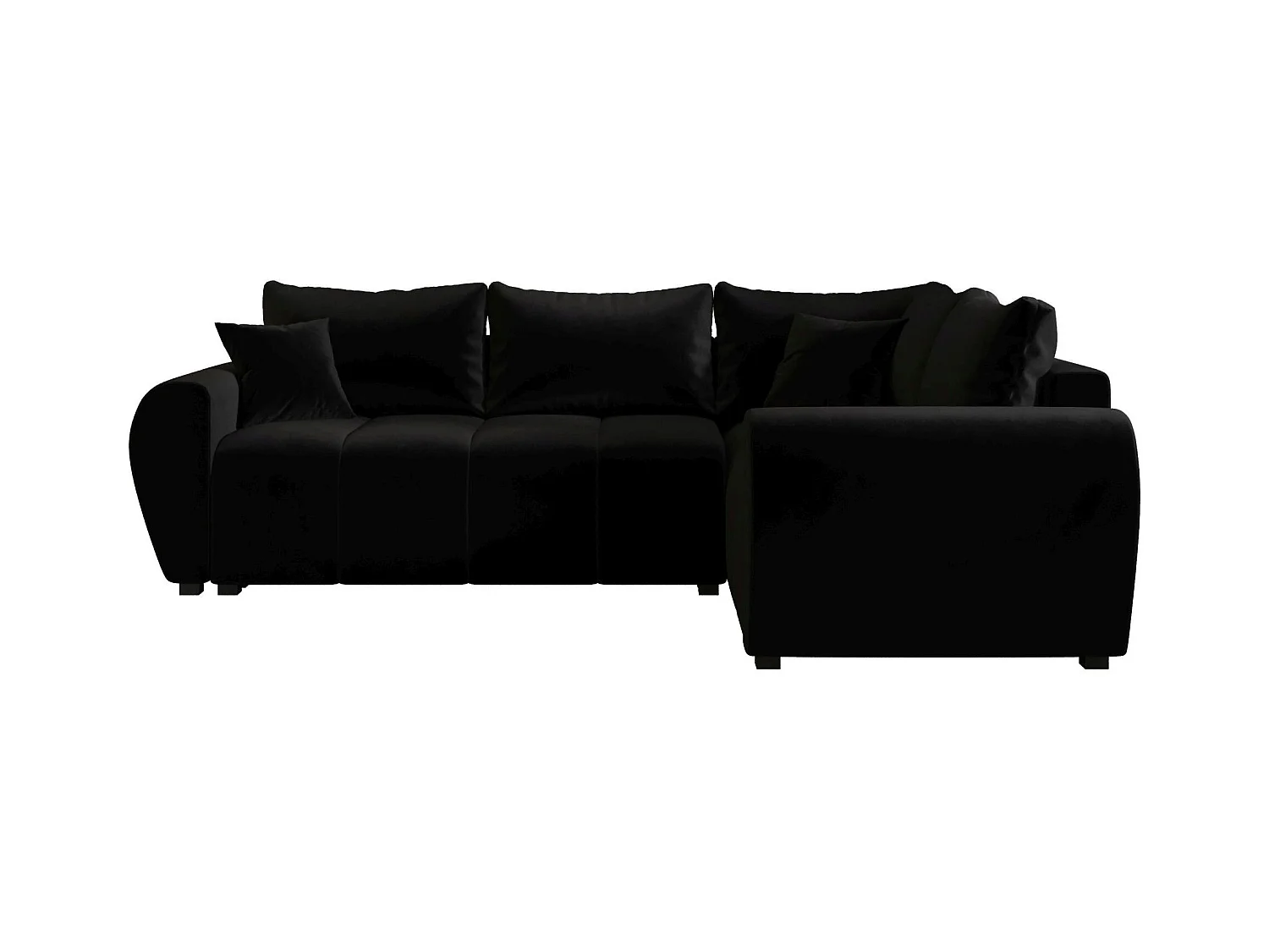 BEDANTE canapé d’angle MOLISA L PLUS Itaka 15 droit noir avec fonction de couchage canapé en forme de L