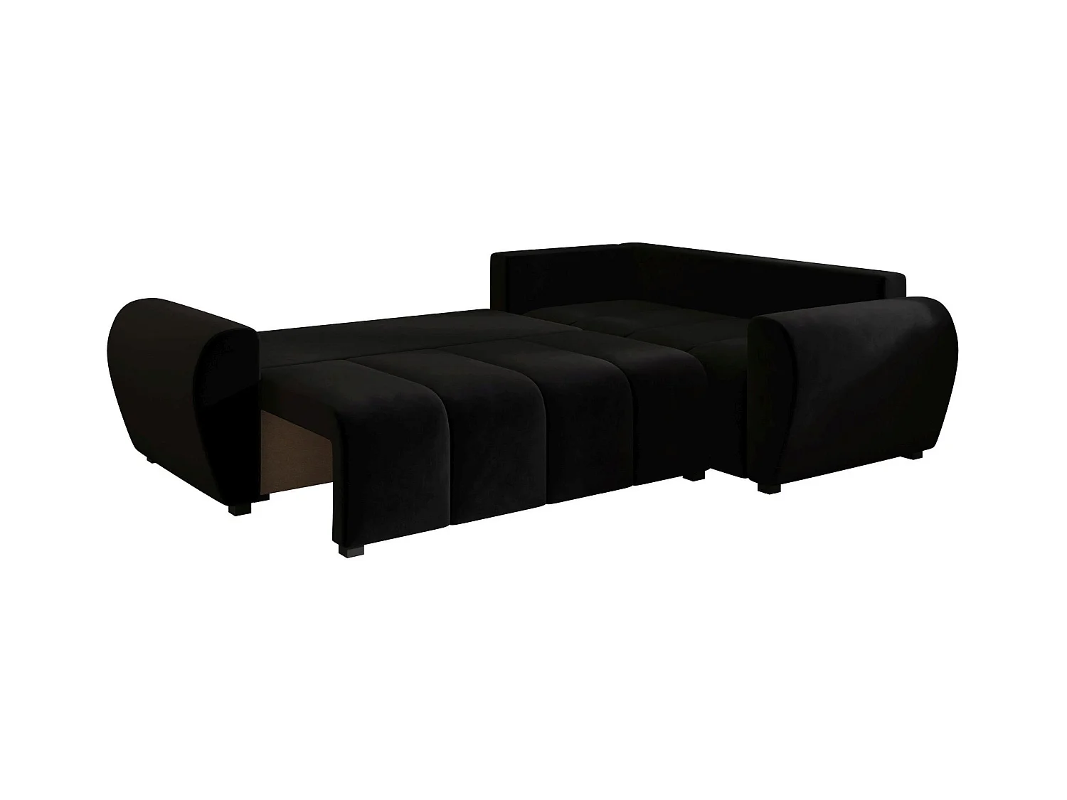 BEDANTE canapé d’angle MOLISA L PLUS Itaka 15 droit noir avec fonction de couchage canapé en forme de L