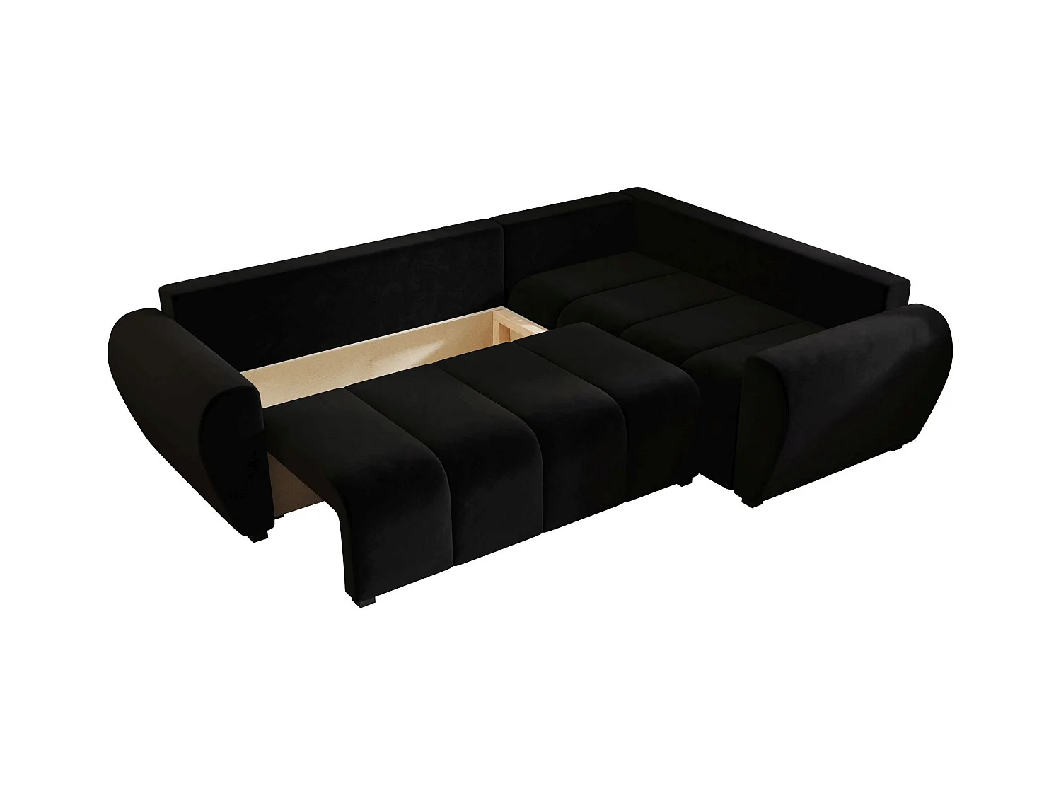 BEDANTE canapé d’angle MOLISA L PLUS Itaka 15 droit noir avec fonction de couchage canapé en forme de L