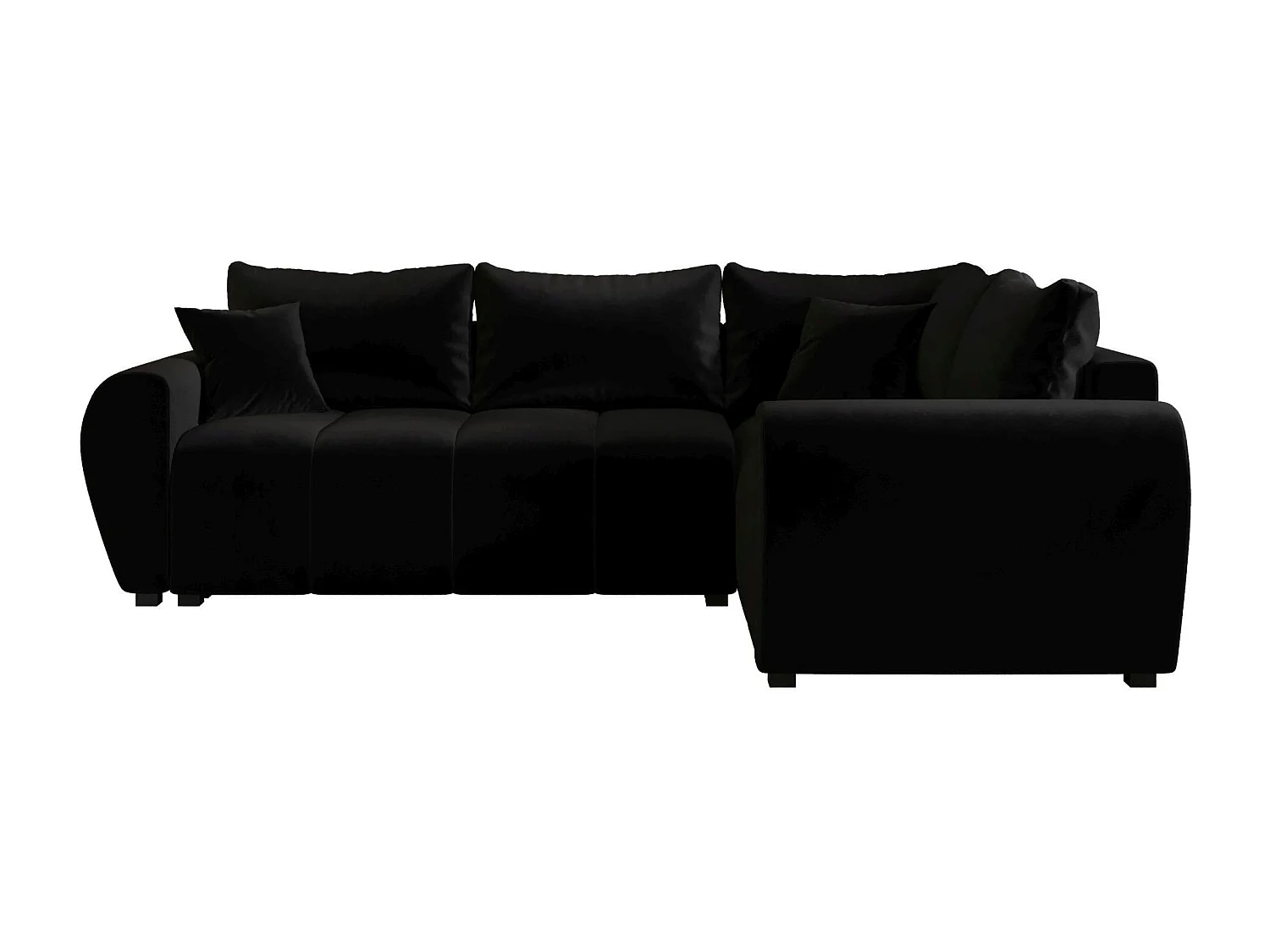 BEDANTE canapé d’angle MOLISA L PLUS Itaka 15 droit noir avec fonction de couchage canapé en forme de L