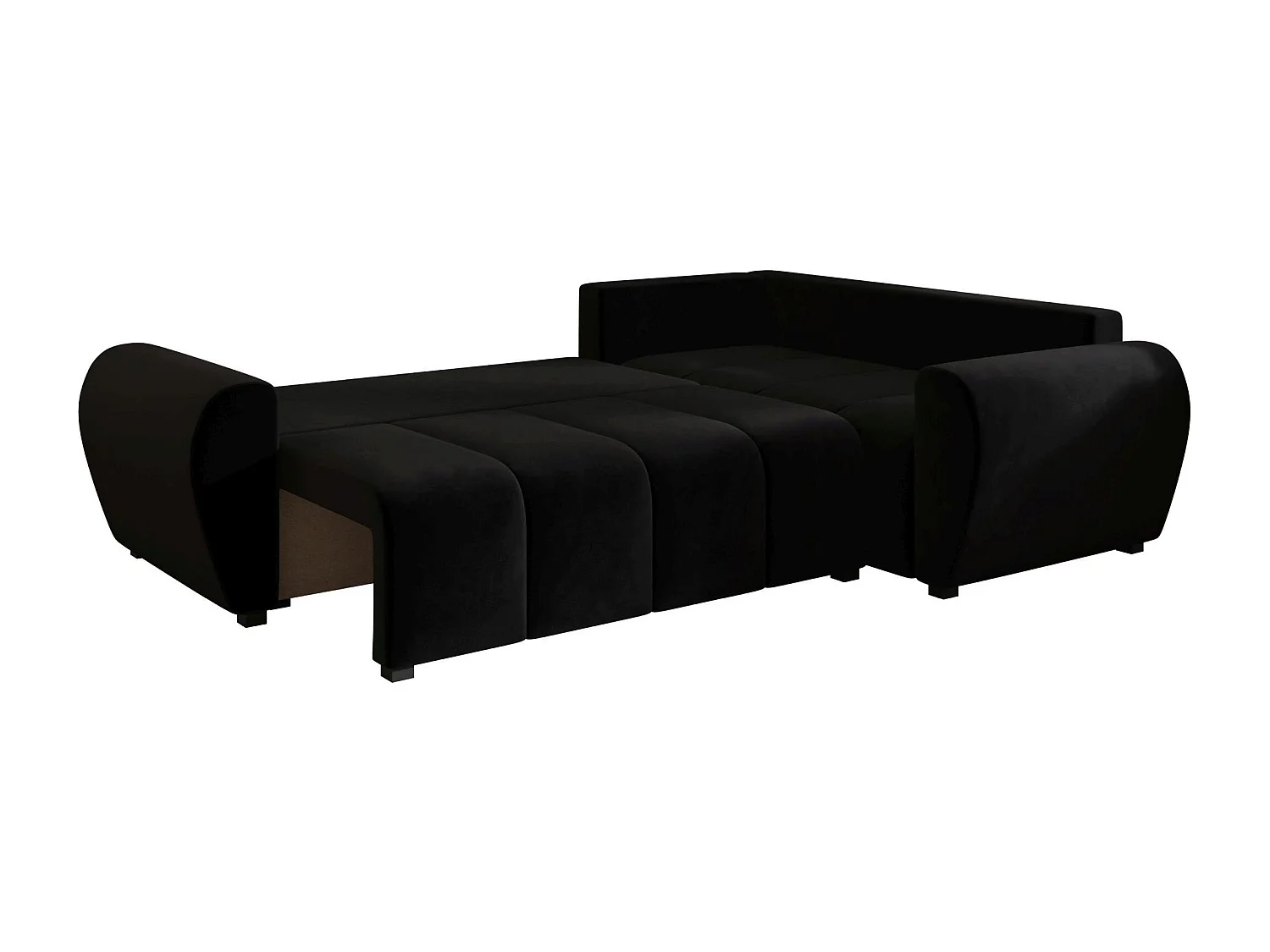 BEDANTE canapé d’angle MOLISA L PLUS Itaka 15 droit noir avec fonction de couchage canapé en forme de L