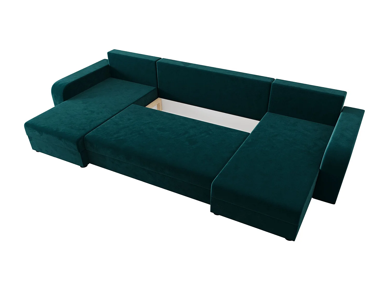 BEDANTE canapé panoramique HEWLET U BIS Itaka 39 turquoise avec fonction de couchage canapé en U avec espace de rangement coffre