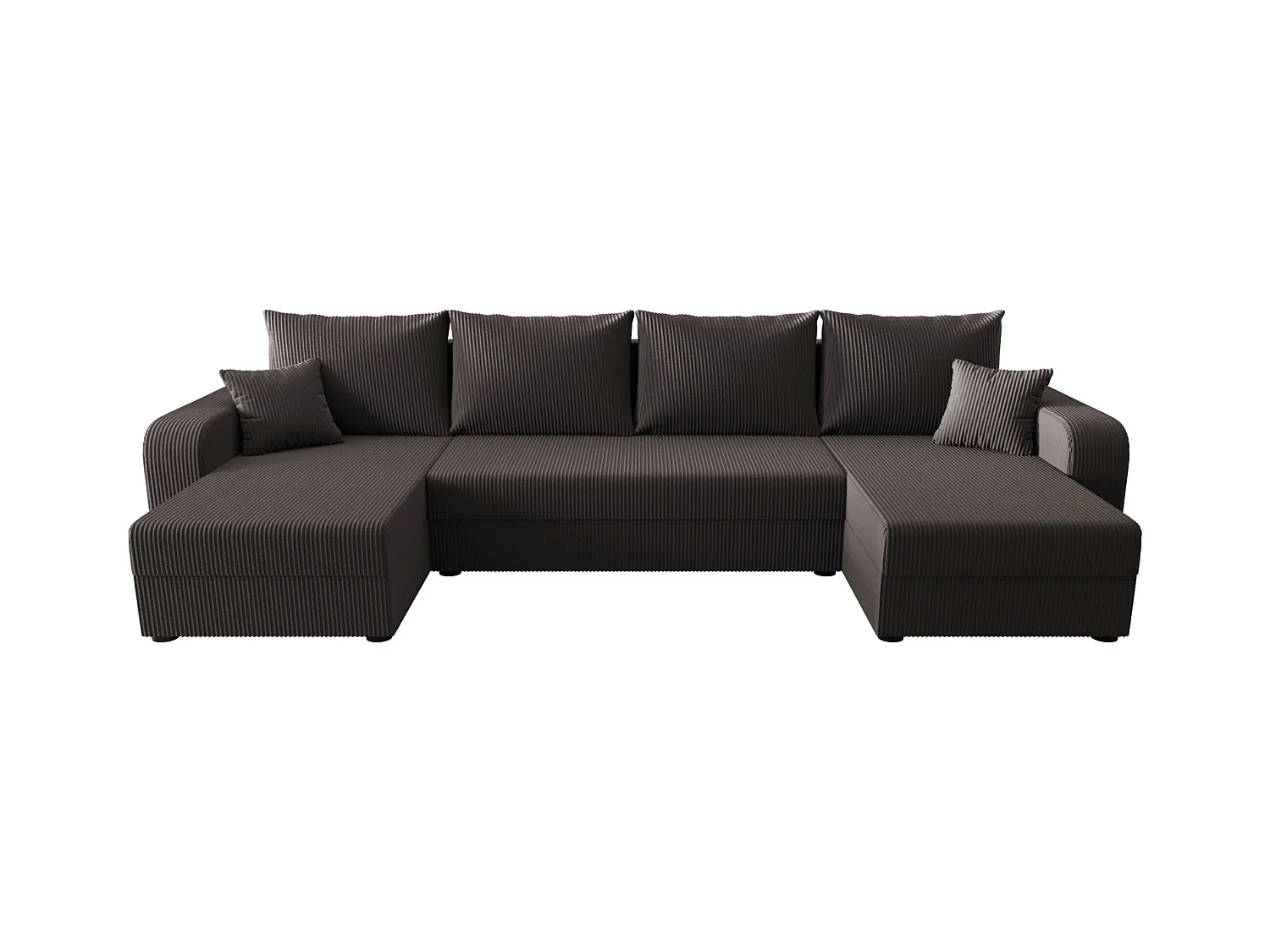 BEDANTE canapé panoramique HEWLET U BIS Zoom 21 gris foncé avec fonction de couchage canapé en U avec espace de rangement coffre