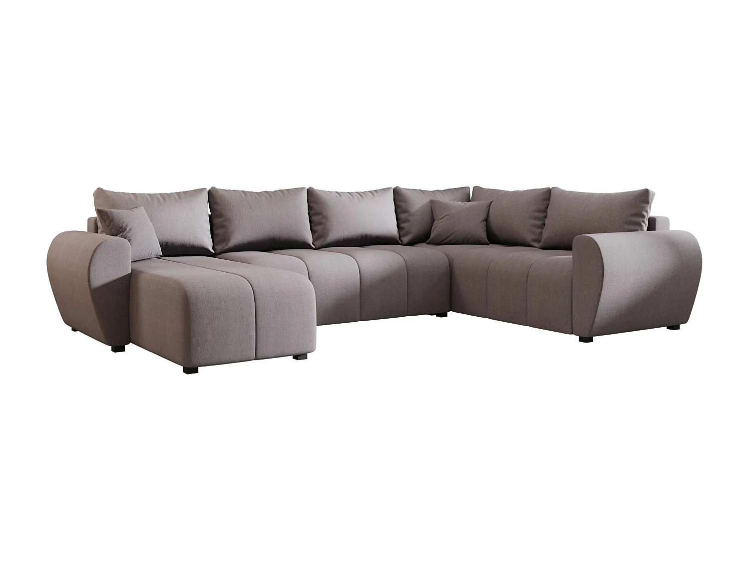 BEDANTE canapé panoramique MOLISA U PLUS Cosmic 160 droit gris avec fonction de couchage canapé en forme de U