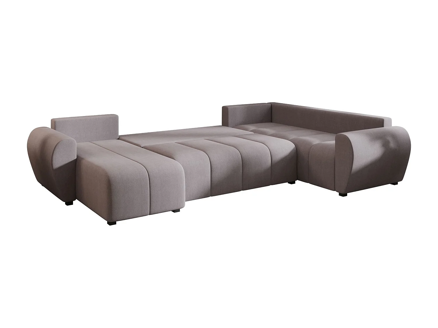 BEDANTE canapé panoramique MOLISA U PLUS Cosmic 160 droit gris avec fonction de couchage canapé en forme de U