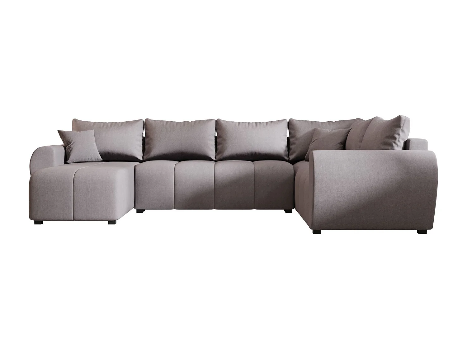 BEDANTE WOHNLANDSCHAFT MOLISA U PLUS Cosmic 160 Rechts Grau mit Schlaffunktion U-Form Sofa mit Stauraum Bettkasten