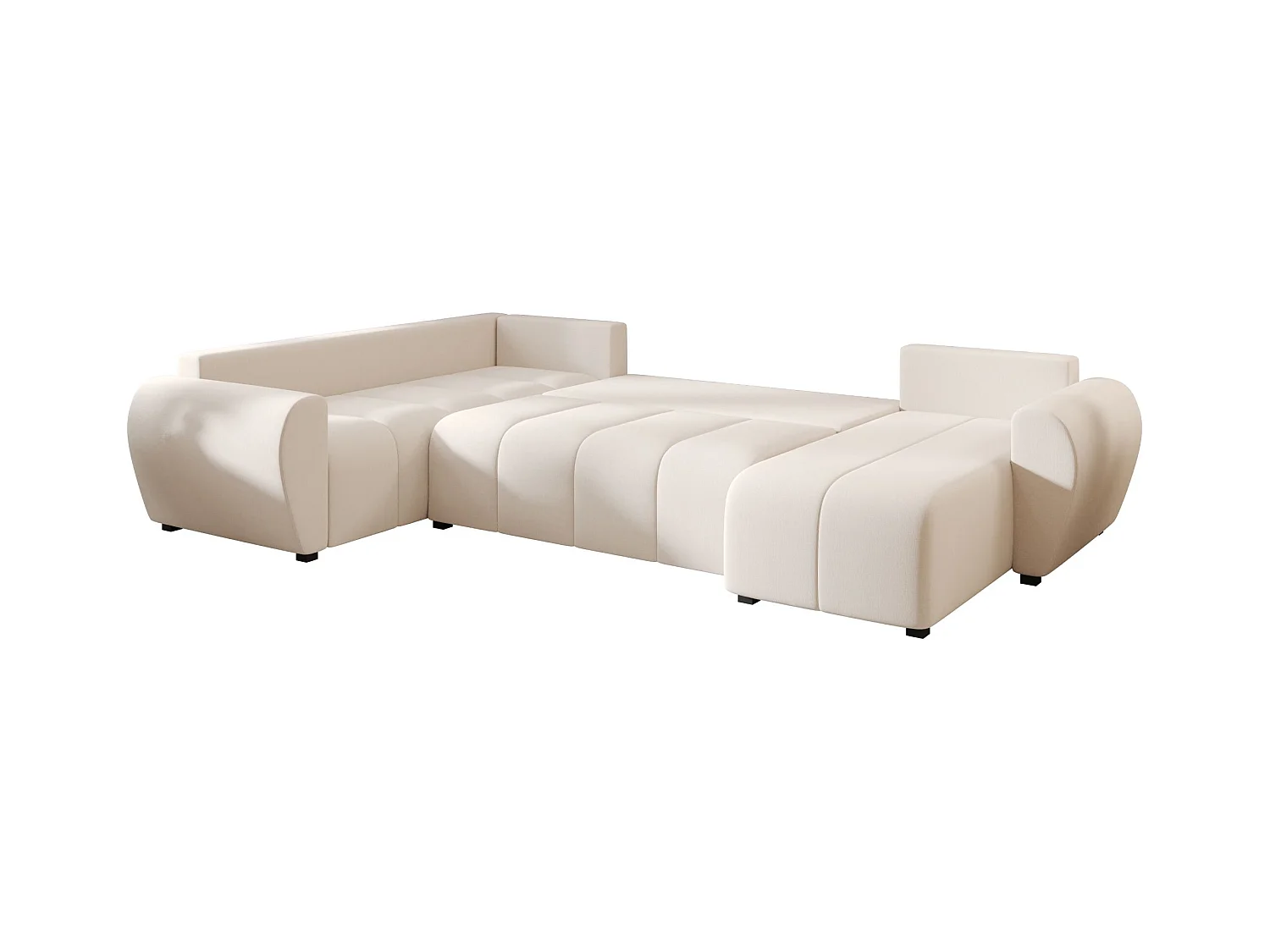 BEDANTE canapé panoramique MOLISA U PLUS Cosmic 10 gauche beige avec fonction de couchage canapé en forme de U