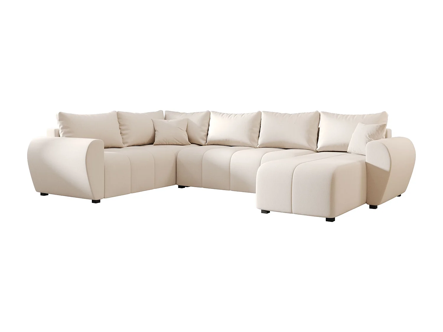 BEDANTE canapé panoramique MOLISA U PLUS Cosmic 10 gauche beige avec fonction de couchage canapé en forme de U