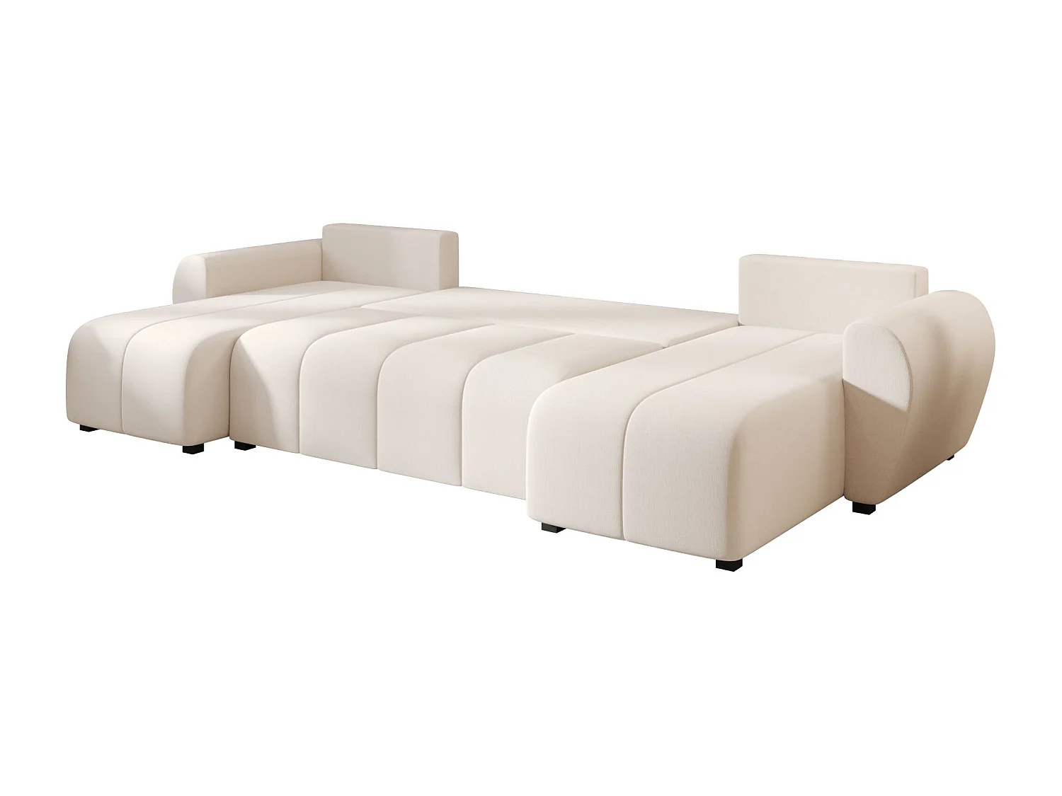 BEDANTE canapé panoramique MOLISA U PLUS Cosmic 10 gauche beige avec fonction de couchage canapé en forme de U