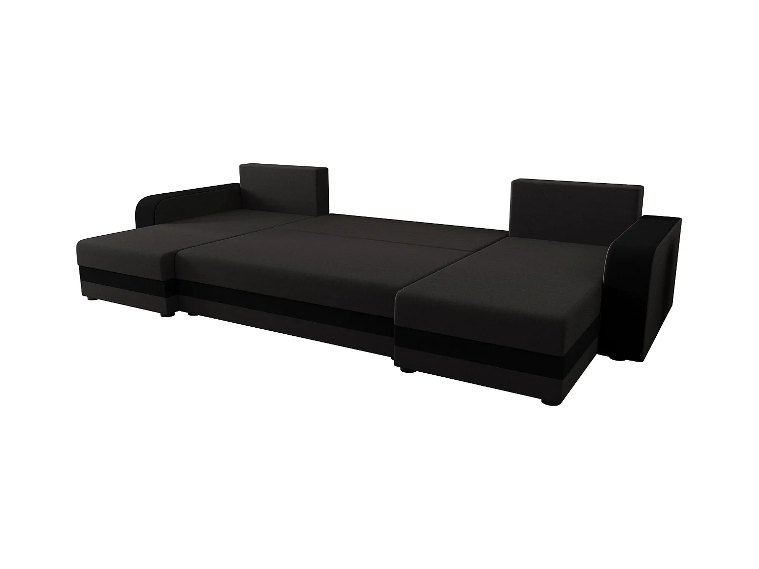 BEDANTE narożnik w kształcie U HEWLET U BIS Sawana 05+14 ciemnoszary/czarny z funkcją spania sofa w kształcie litery U z pojemnikiem na pościel