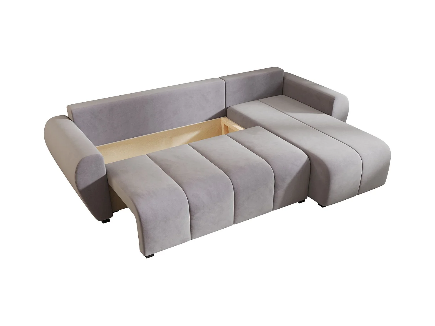 BEDANTE ECKSOFA MOLISA L Itaka 50 Rechts Grau mit Schlaffunktion L-Form Sofa mit Stauraum Bettkasten Wohnzimmersofa Couch Sofa Bettsofa Bettkasten Bettcouch