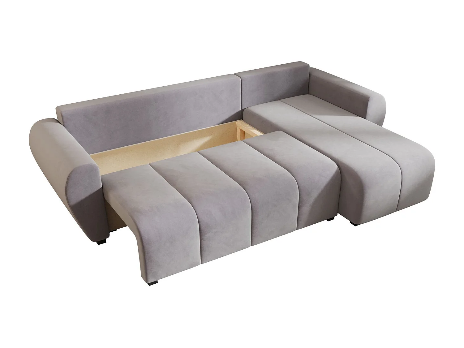 BEDANTE hoekbank MOLISA L Itaka 50 rechts grijs met slaapfunctie L-vormige bank met opbergruimte bedbox woonkamerbank bank sofa slaapbank bedbox slaapbank