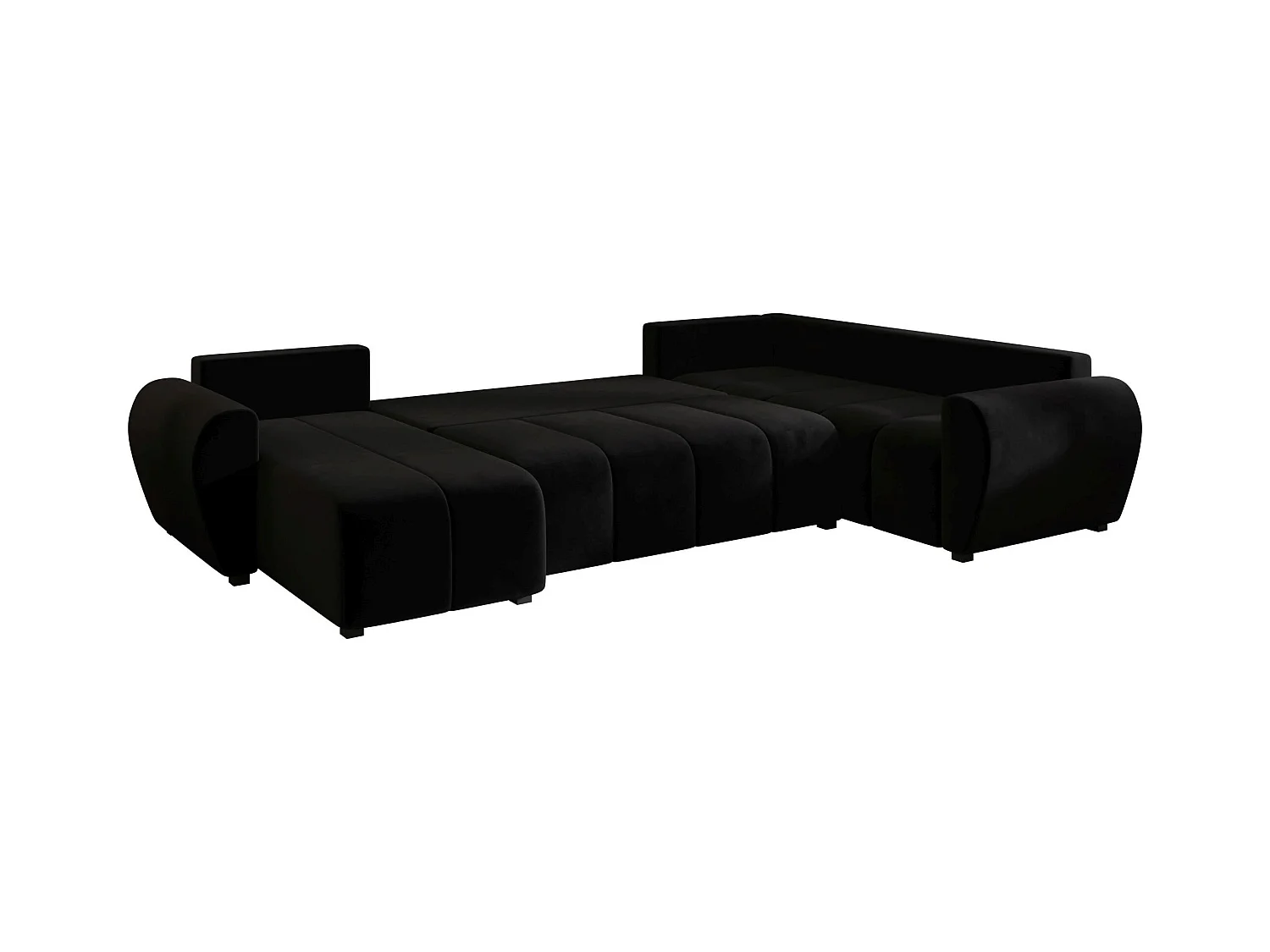 BEDANTE canapé panoramique MOLISA U PLUS Itaka 15 droit noir avec fonction de couchage canapé en forme de U