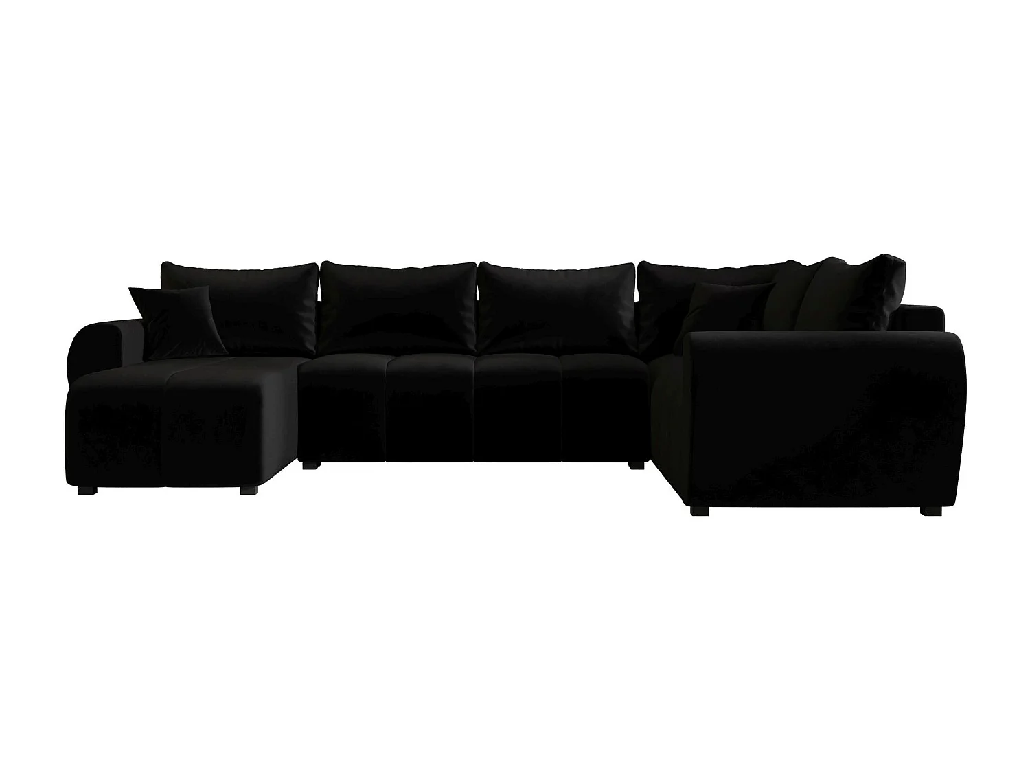 BEDANTE canapé panoramique MOLISA U PLUS Itaka 15 droit noir avec fonction de couchage canapé en forme de U