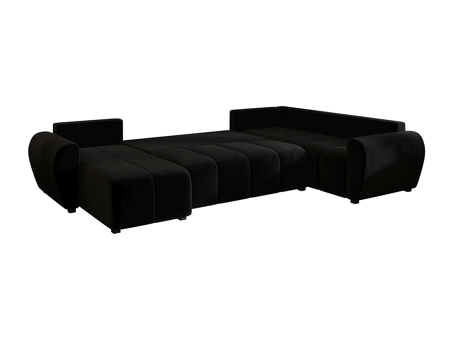 BEDANTE canapé panoramique MOLISA U PLUS Itaka 15 droit noir avec fonction de couchage canapé en forme de U