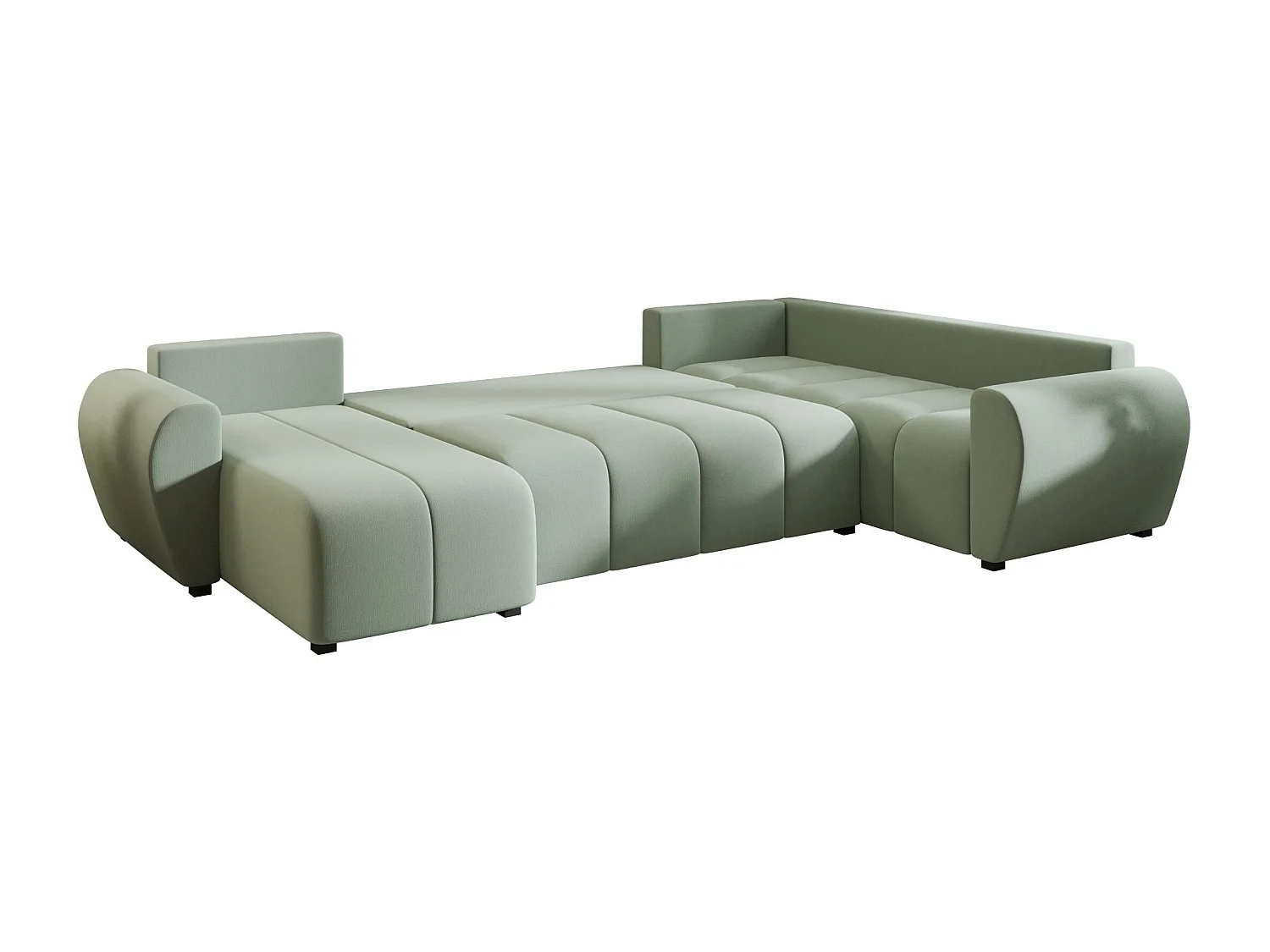 BEDANTE canapé panoramique MOLISA U PLUS Cosmic 16 droit Hellgrün avec fonction de couchage canapé en forme de U