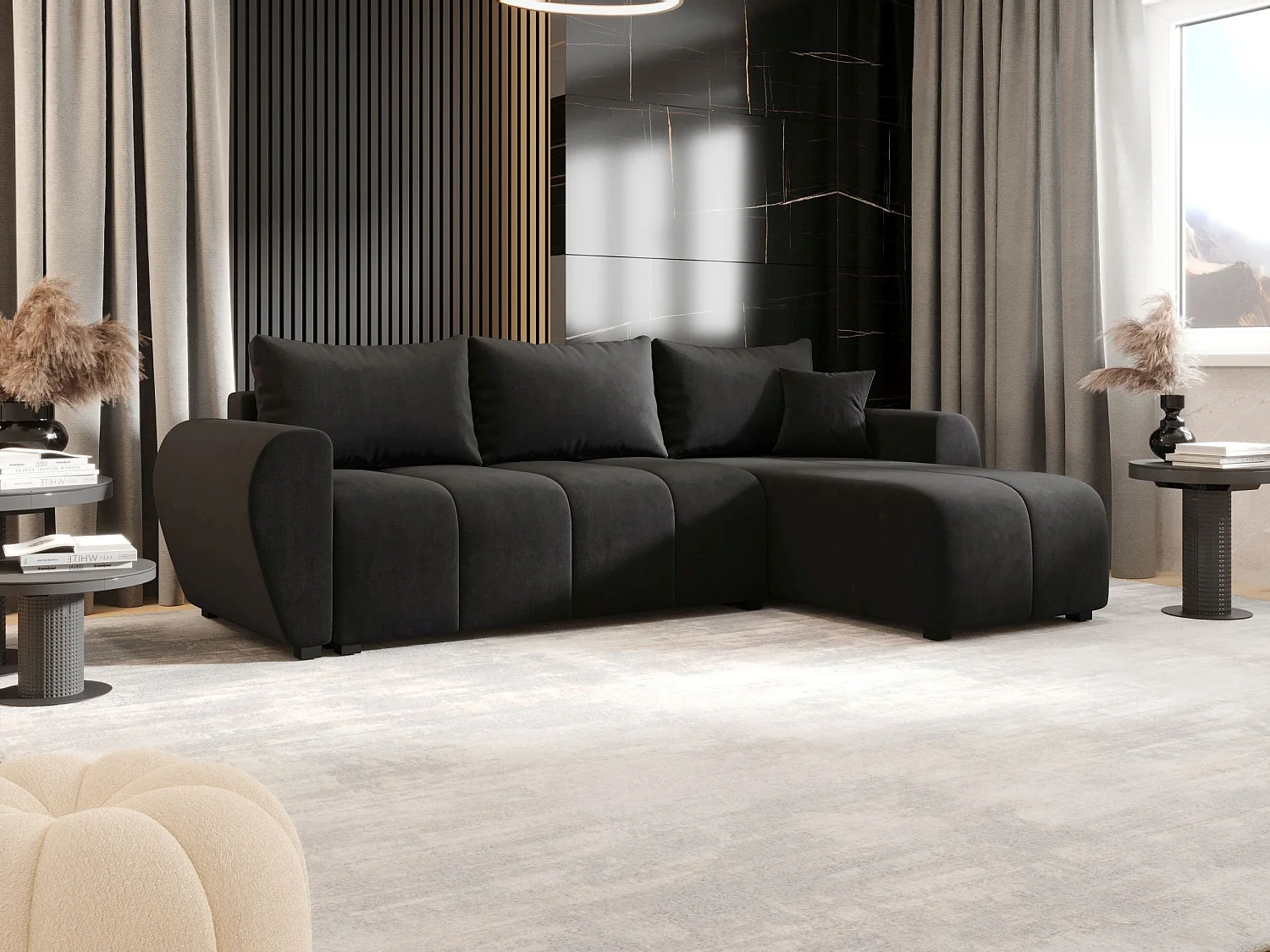 BEDANTE ECKSOFA MOLISA L Itaka 27 Rechts Grau mit Schlaffunktion L-Form Sofa mit Stauraum Bettkasten Wohnzimmersofa Couch Sofa Bettsofa Bettkasten Bettcouch