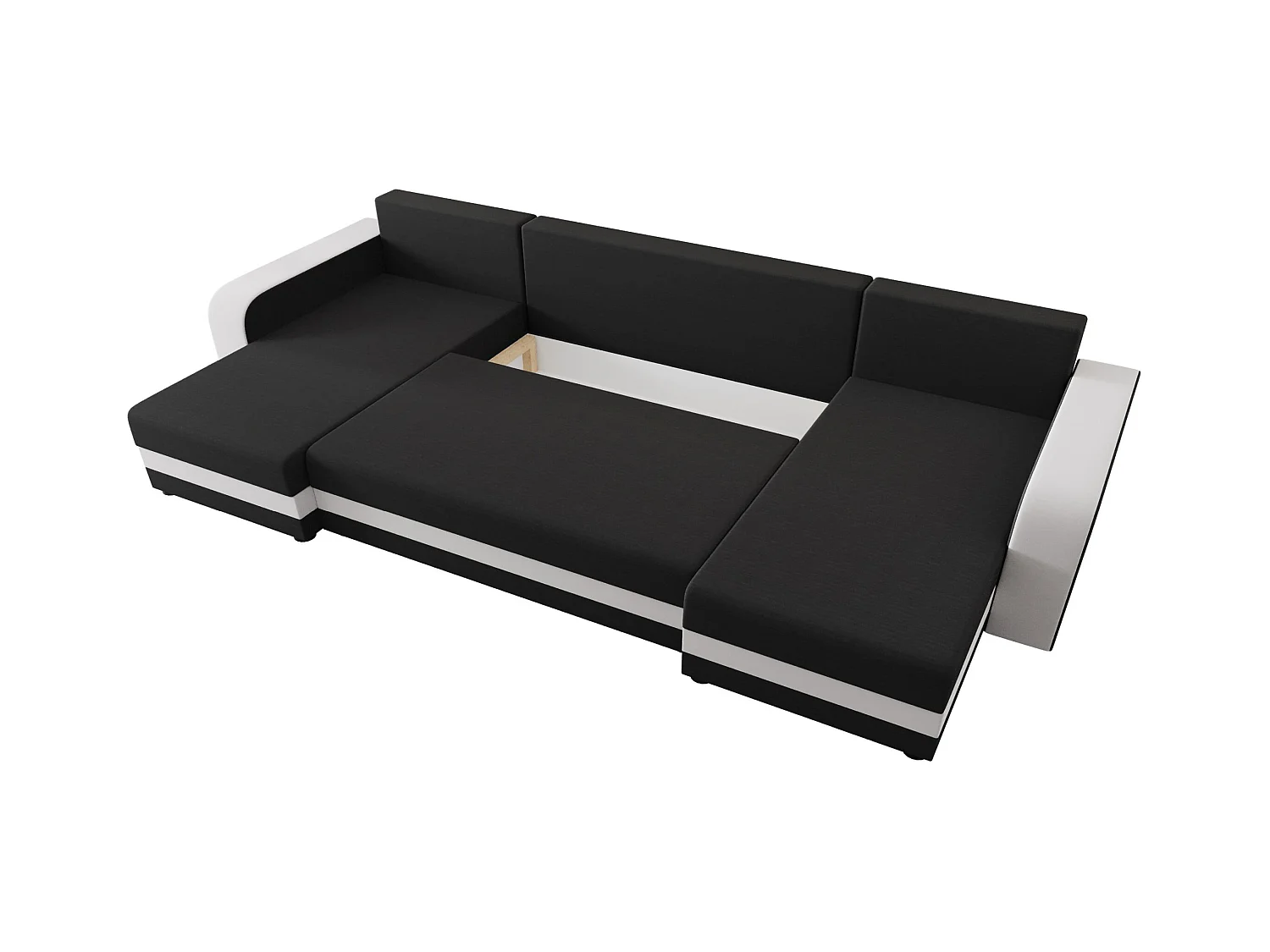 BEDANTE canapé panoramique HEWLET U BIS Rainbow 27+31 gris/Weiß avec fonction de couchage canapé en U avec espace de rangement coffre