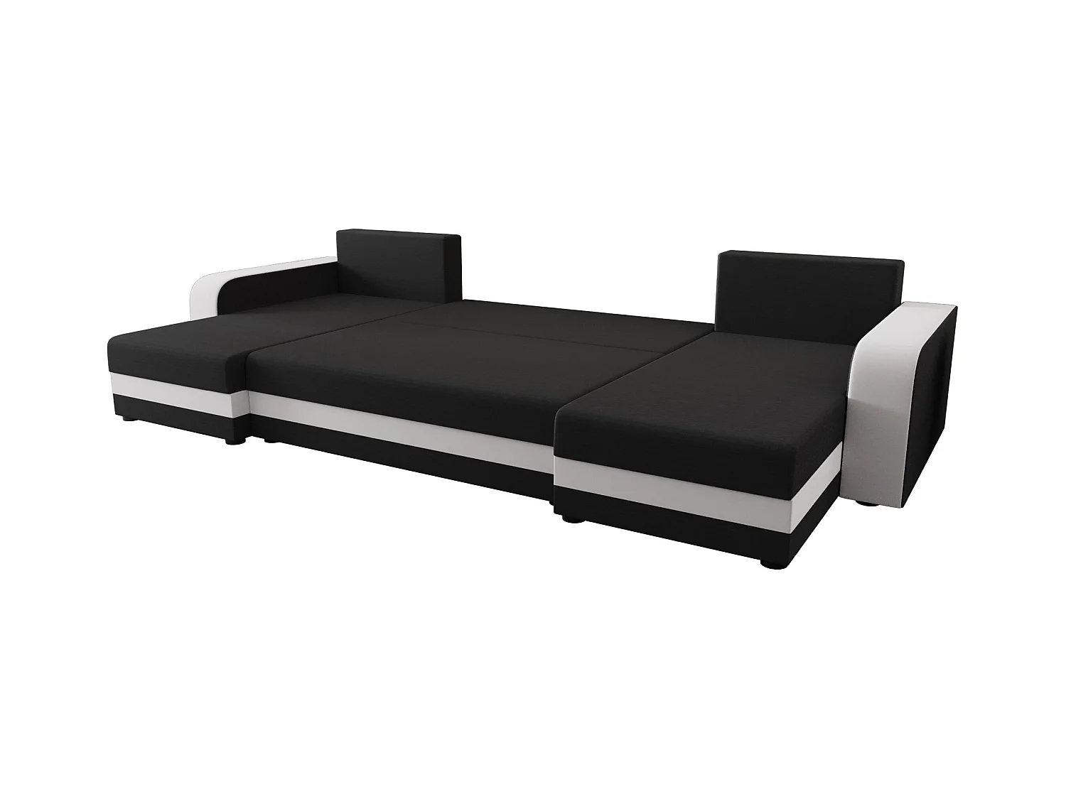 BEDANTE canapé panoramique HEWLET U BIS Rainbow 27+31 gris/Weiß avec fonction de couchage canapé en U avec espace de rangement coffre