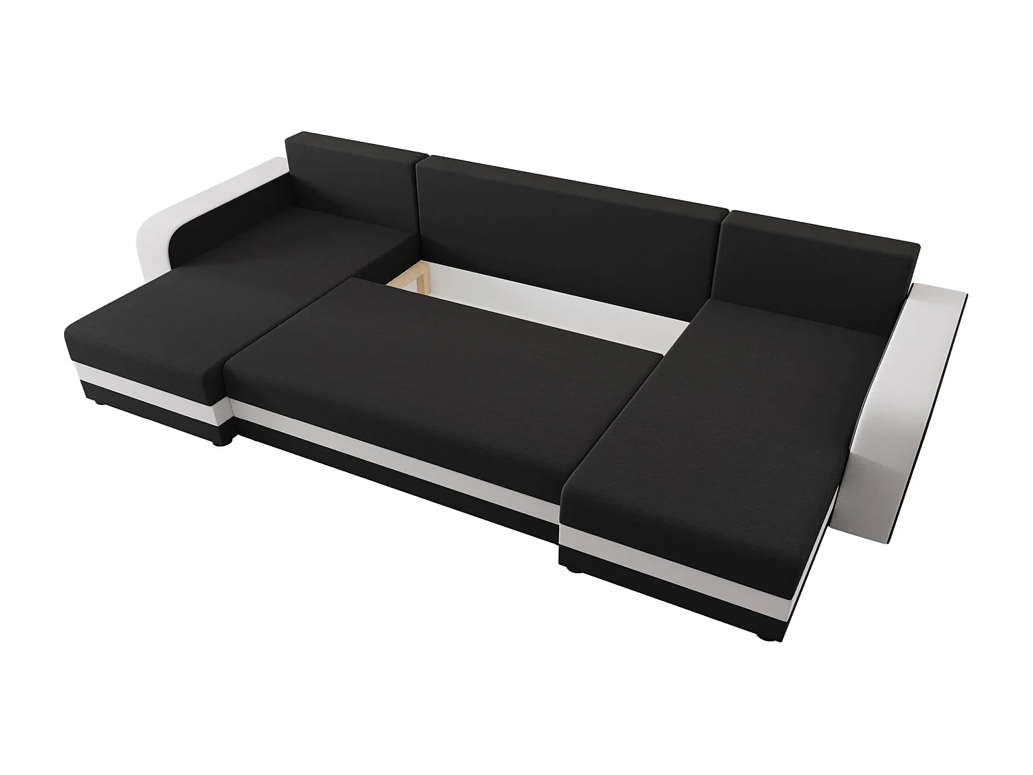 BEDANTE canapé panoramique HEWLET U BIS Rainbow 27+31 gris/Weiß avec fonction de couchage canapé en U avec espace de rangement coffre