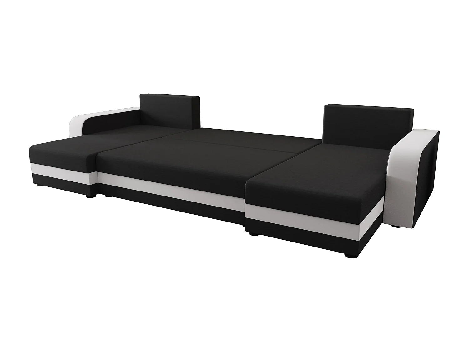 BEDANTE canapé panoramique HEWLET U BIS Rainbow 27+31 gris/Weiß avec fonction de couchage canapé en U avec espace de rangement coffre