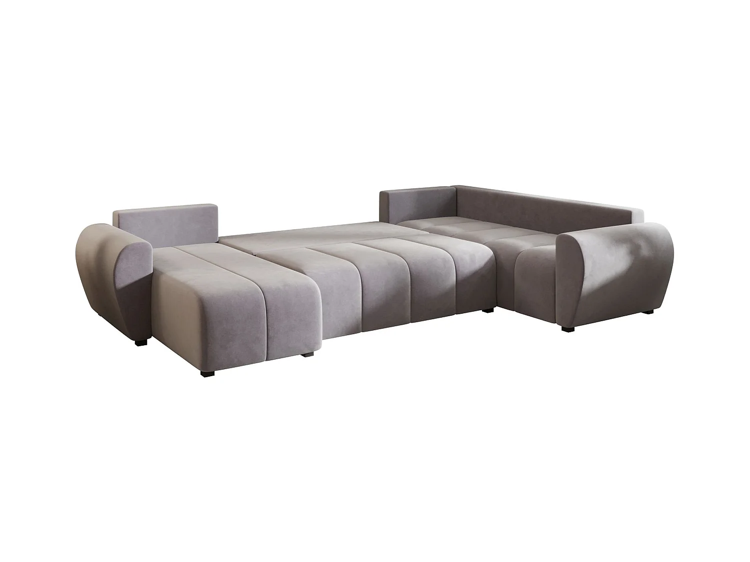 BEDANTE canapé panoramique MOLISA U PLUS Itaka 50 droit gris avec fonction de couchage canapé en forme de U