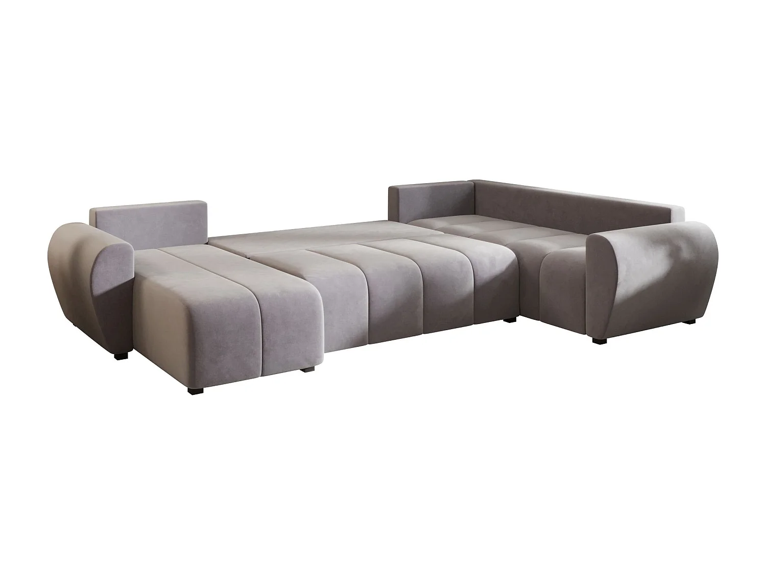 BEDANTE canapé panoramique MOLISA U PLUS Itaka 50 droit gris avec fonction de couchage canapé en forme de U