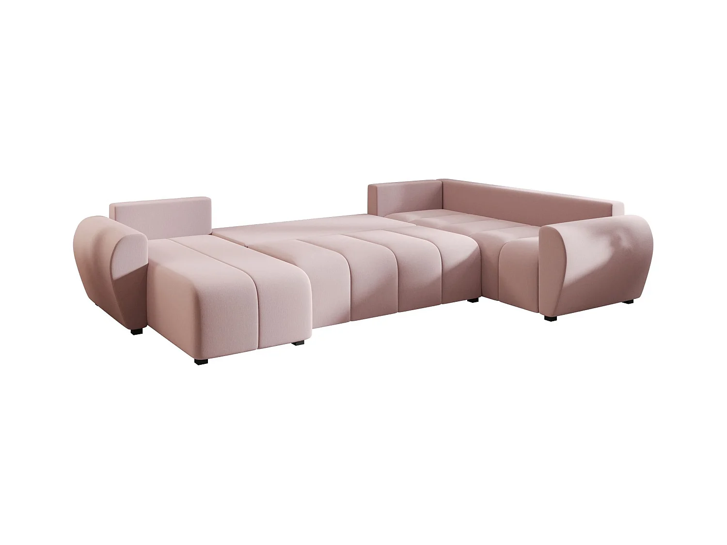 BEDANTE canapé panoramique MOLISA U PLUS Cosmic 14 droit Rosa avec fonction de couchage canapé en forme de U